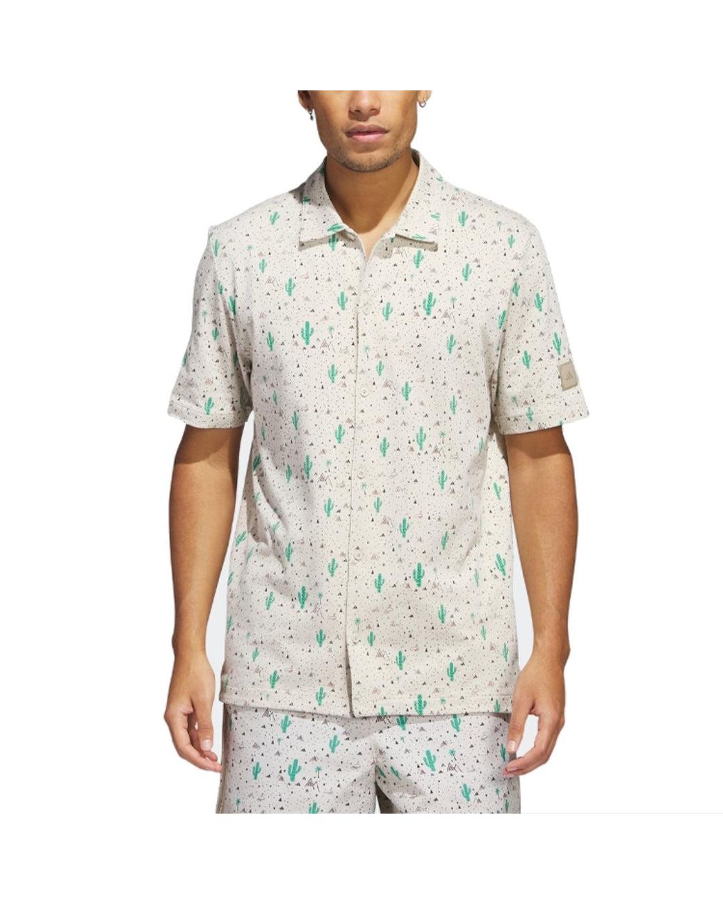 Adidas White Adicross Desert Button Golf Shirt for men