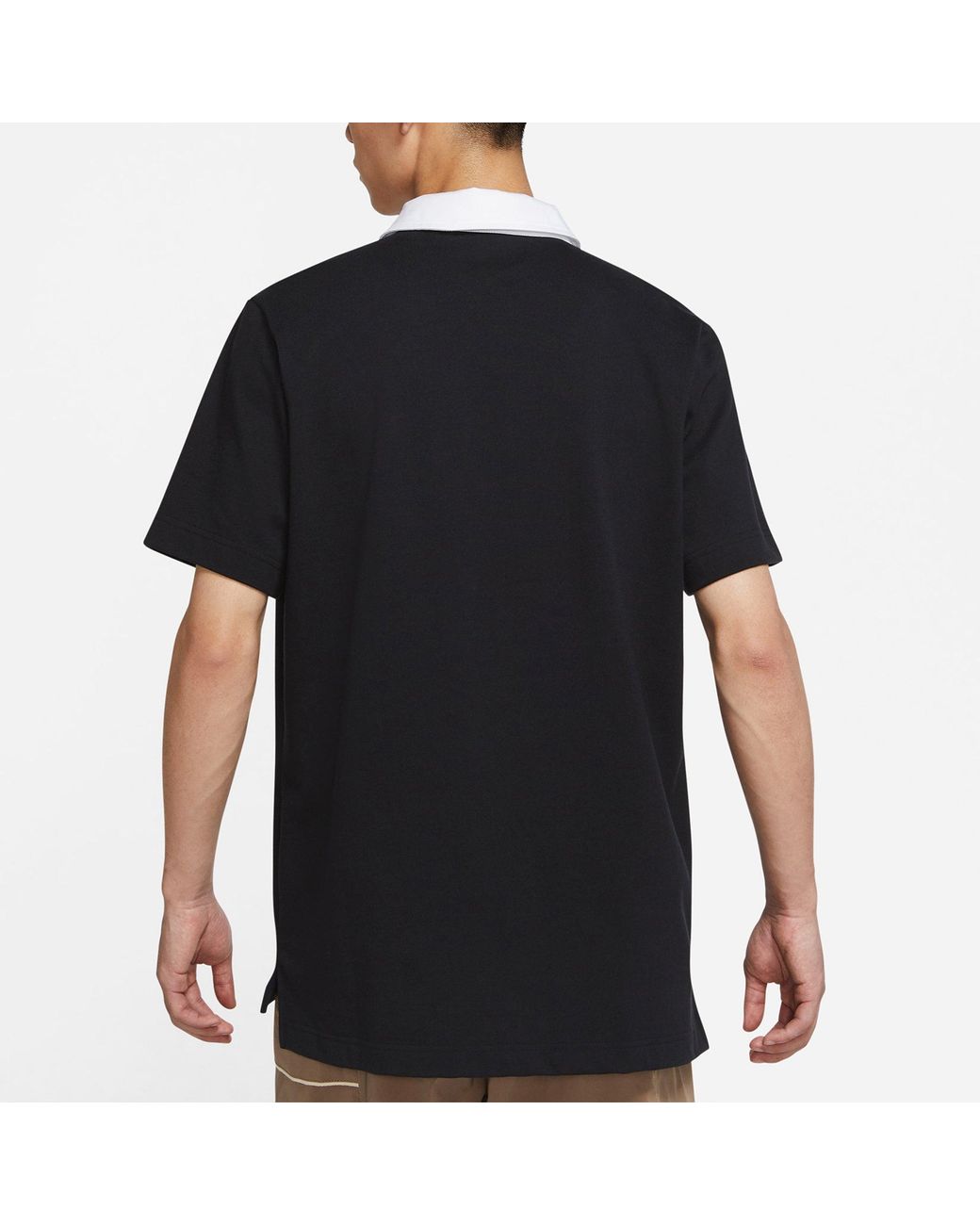 Nike Black Nsw Spe Ss Rugby Polo Sports Short Sleeve Polo Shirt for men