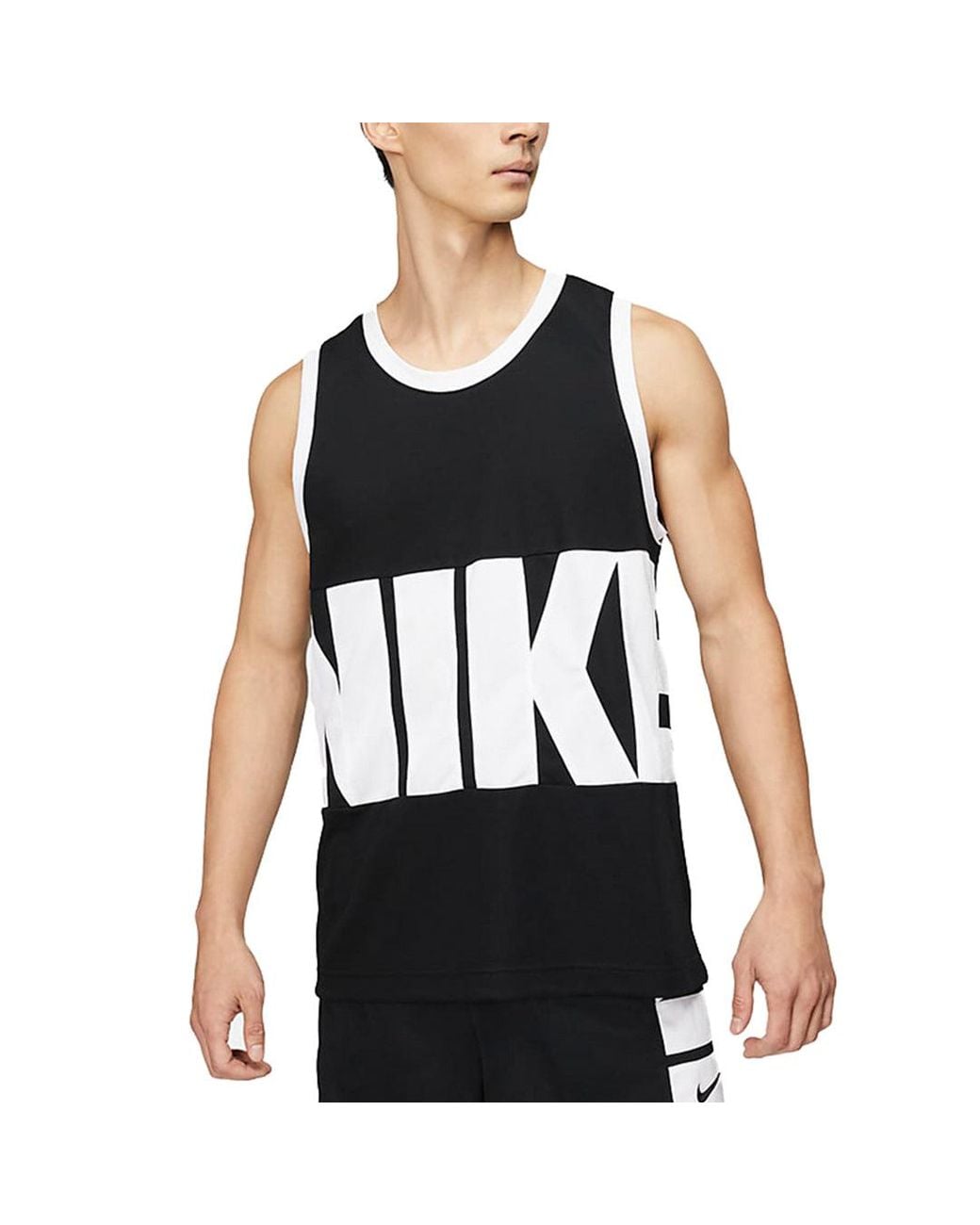 Nike Black Large Logo Printing Sports Basketball Jersey/Vest for men