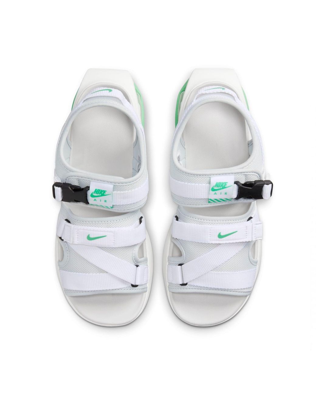 white nike sandals with sunflowers