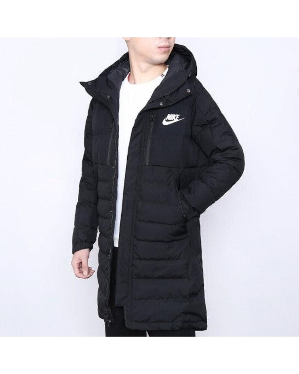 nike long puffer coat mens