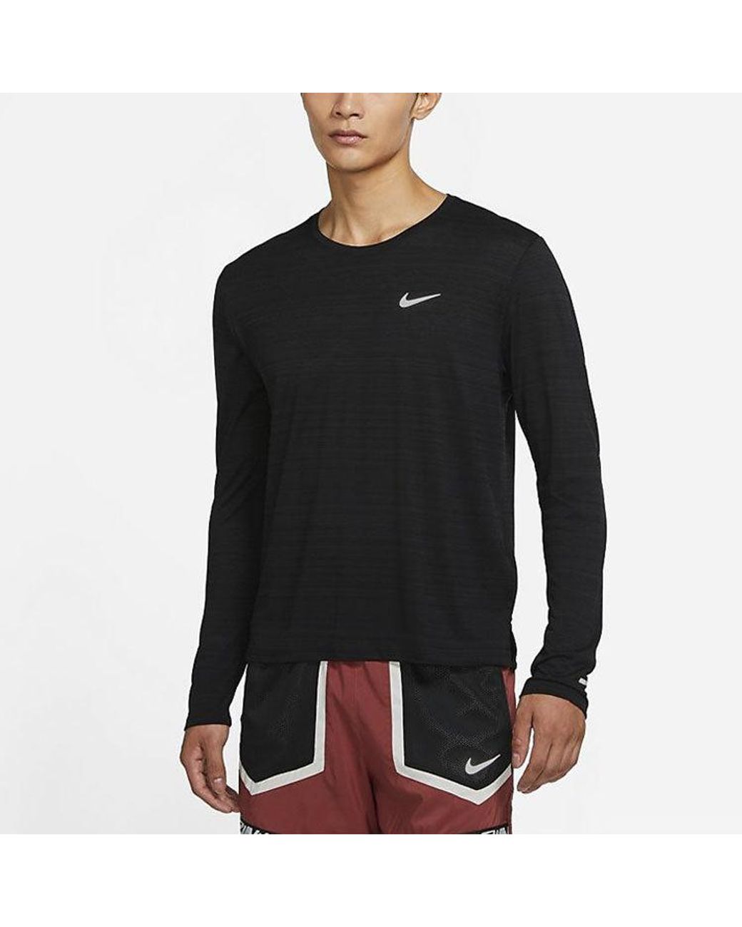 Nike Black As Nk Df Miler Top Ls for men