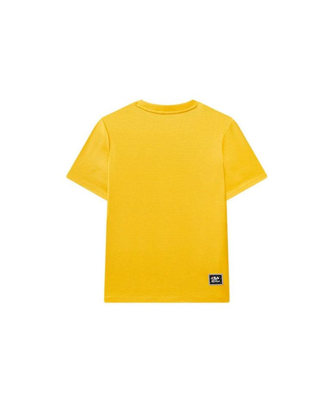 Fila Yellow (Wmns) Alphabet Logo Round Neck Casual Short Sleeve