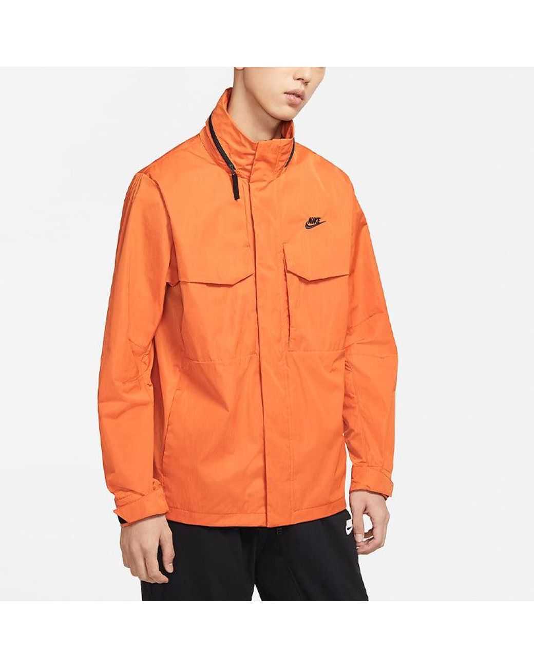 Nike Orange Premium Essentials M65 Unlined Logo Jacket for men