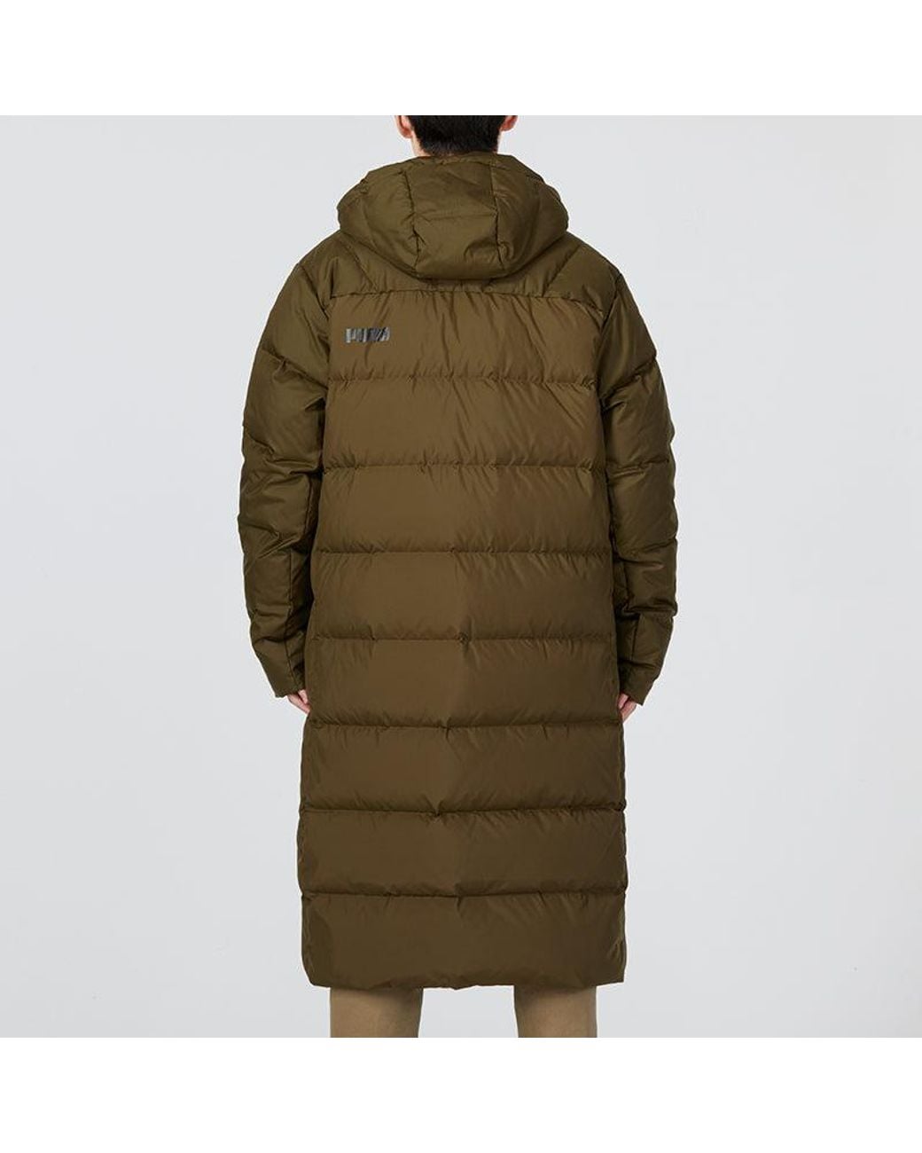 PUMA Green Hooded Down Coat Jacket for men