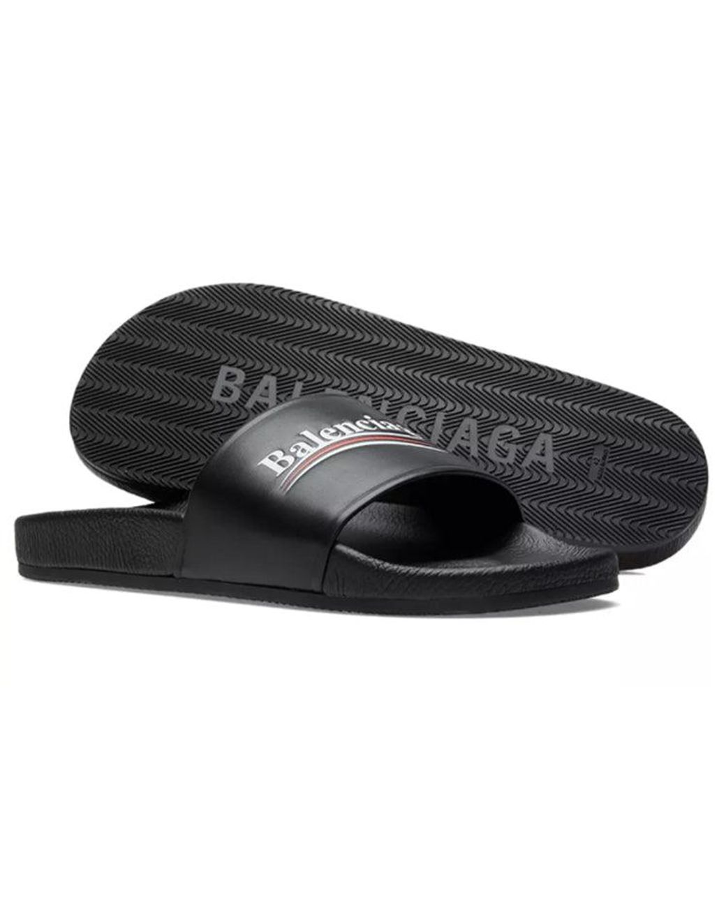 Balenciaga Blue Wave Logo Slippers Sandals for men