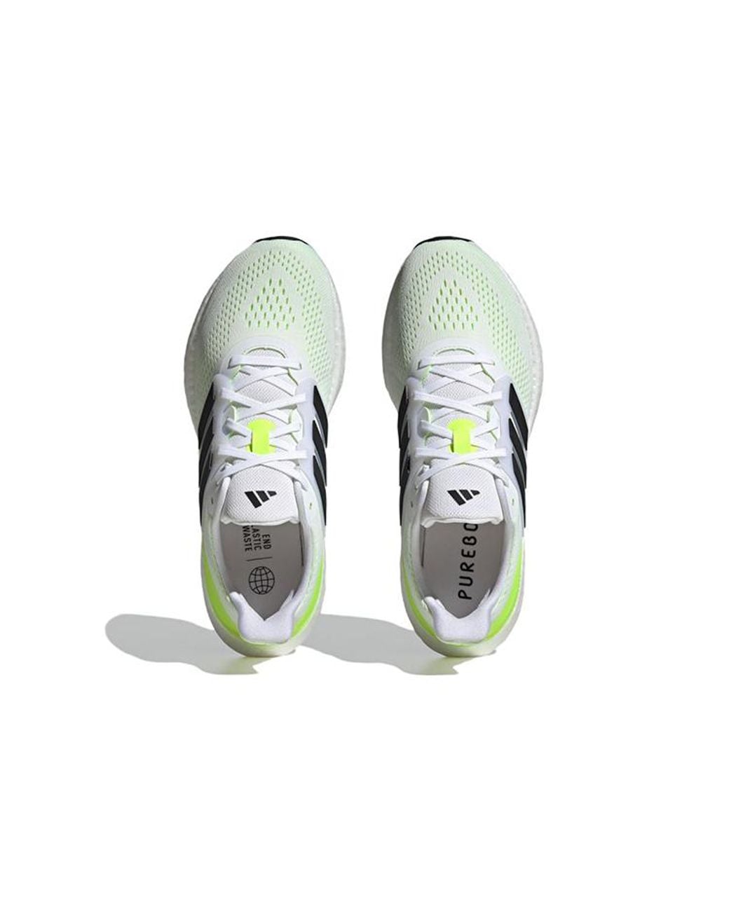 Adidas White Pureboost 23 Shoes 'Cloud Lucid Lemon' for men