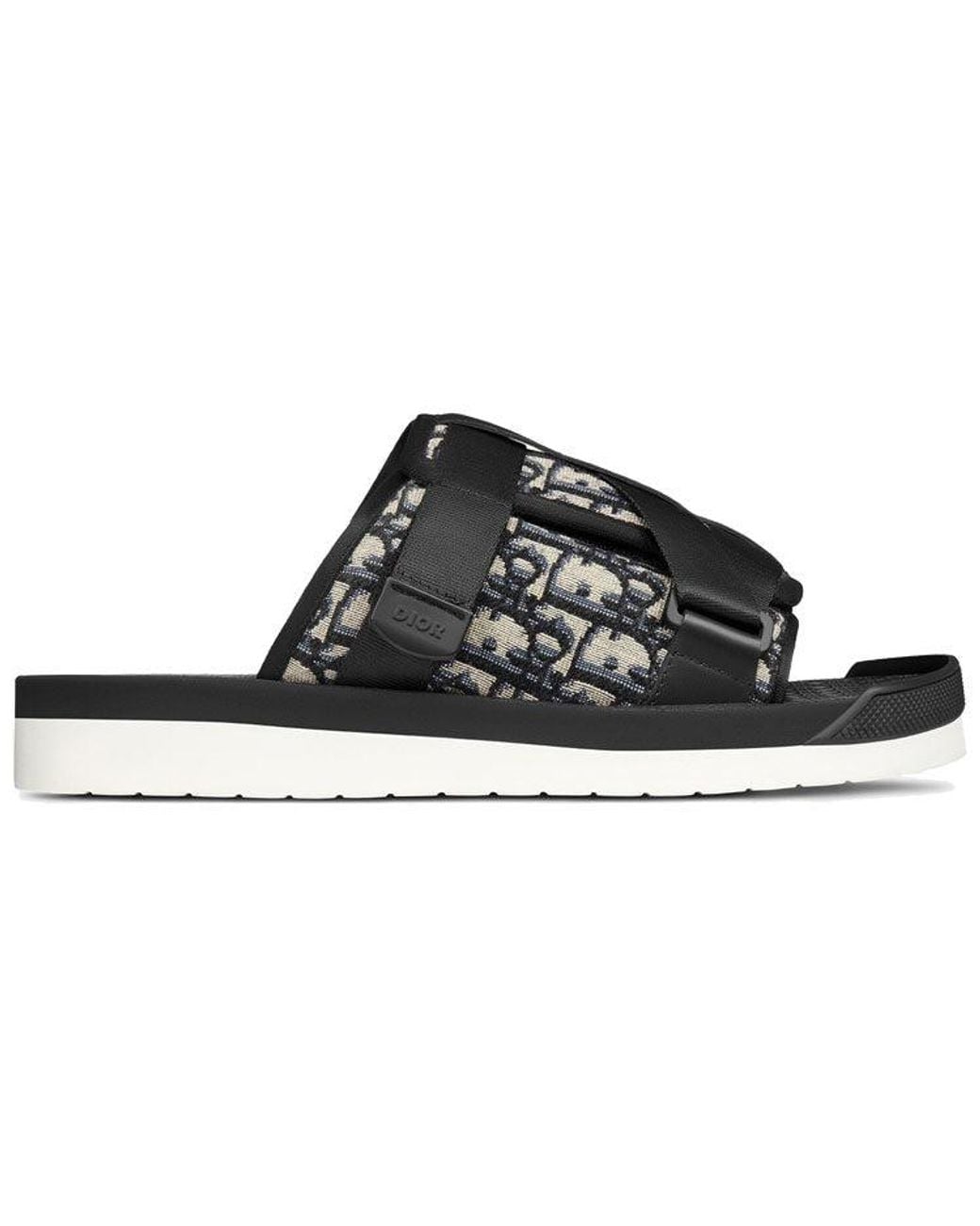 Dior Black Alpha Oblique Slippers for men