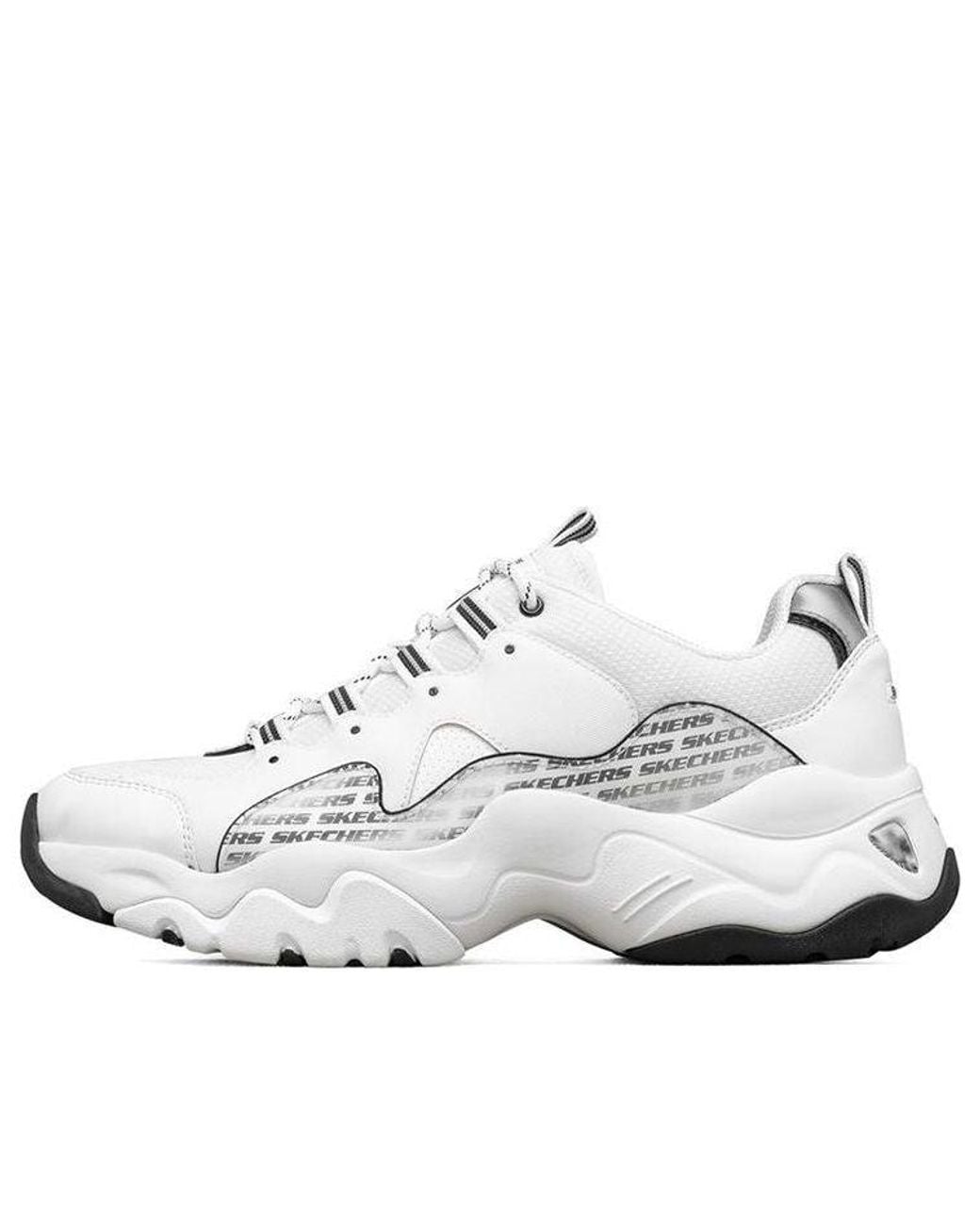 Skechers White D Lites 3.0 Low-Top Running Shoes for men