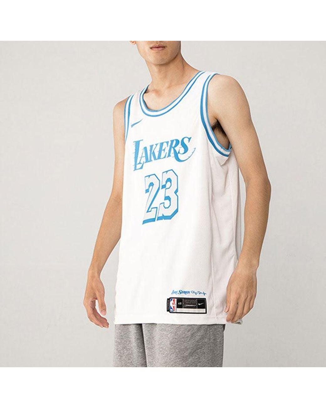 white and blue lebron jersey