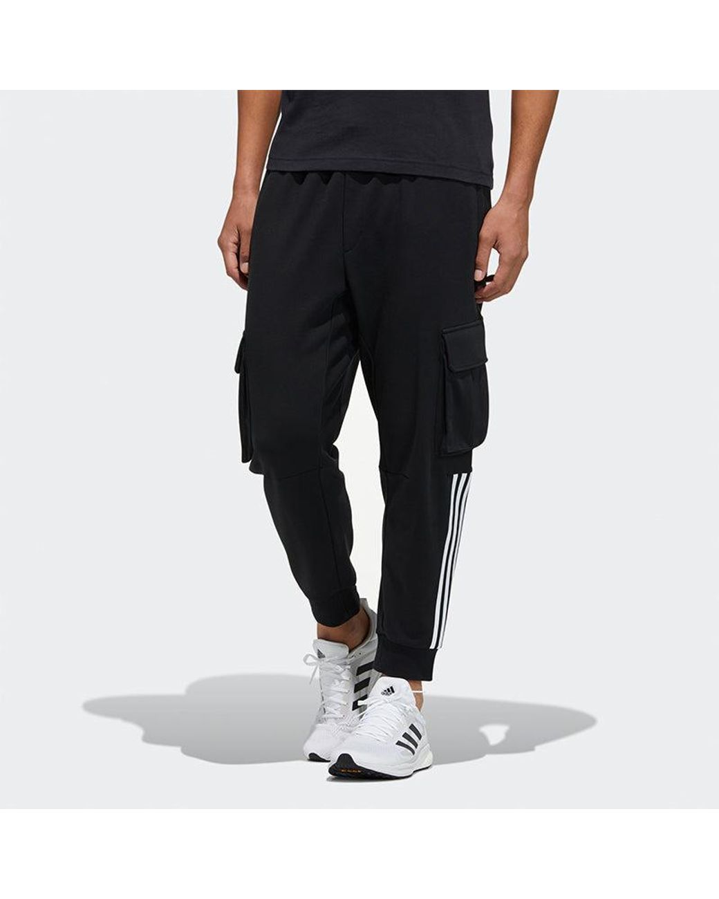 Adidas Black Cny Pnt Dk New Year's Edition Cargo Pocket Bundle Feet Sports Pants for men