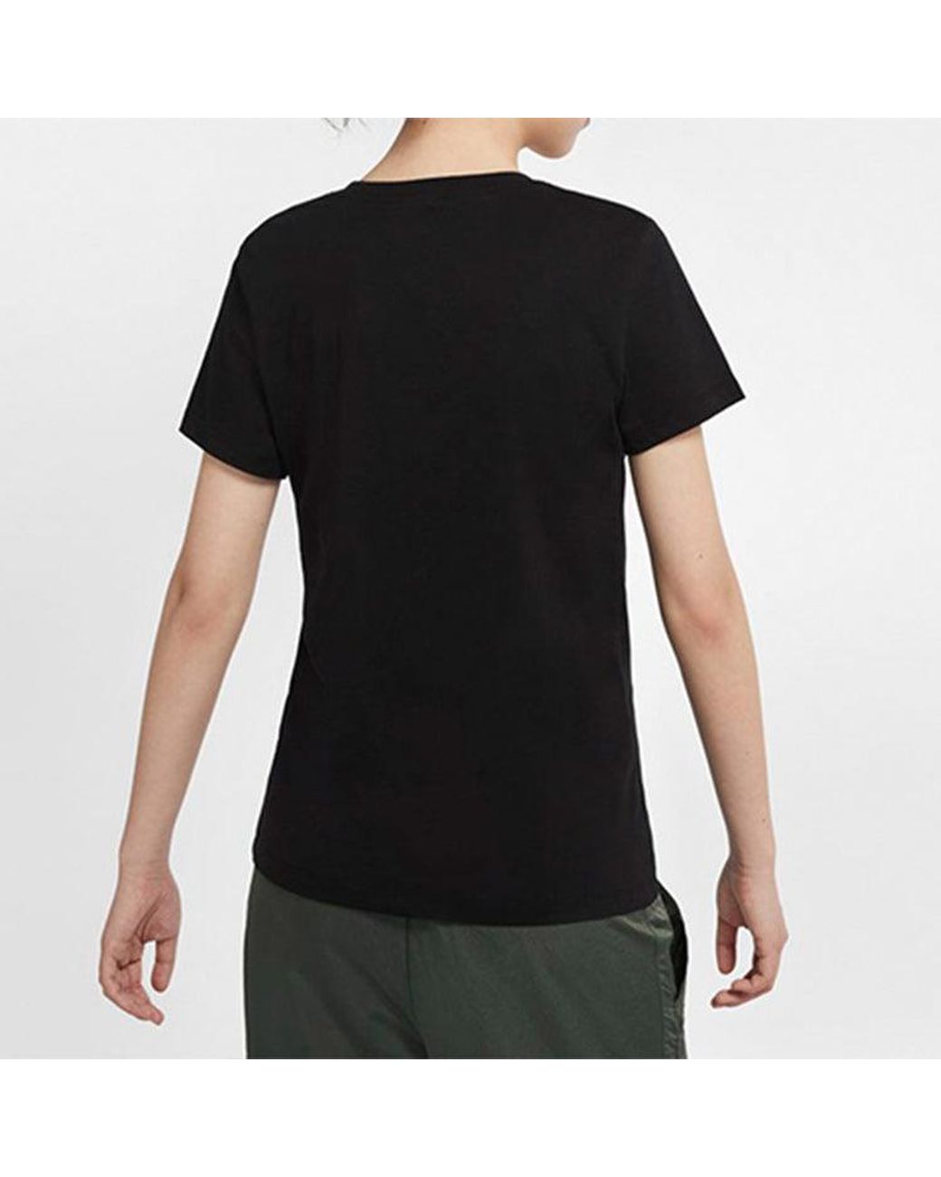 Nike Black (Wmns) Sportswear Round Neck Casual Short Sleeve