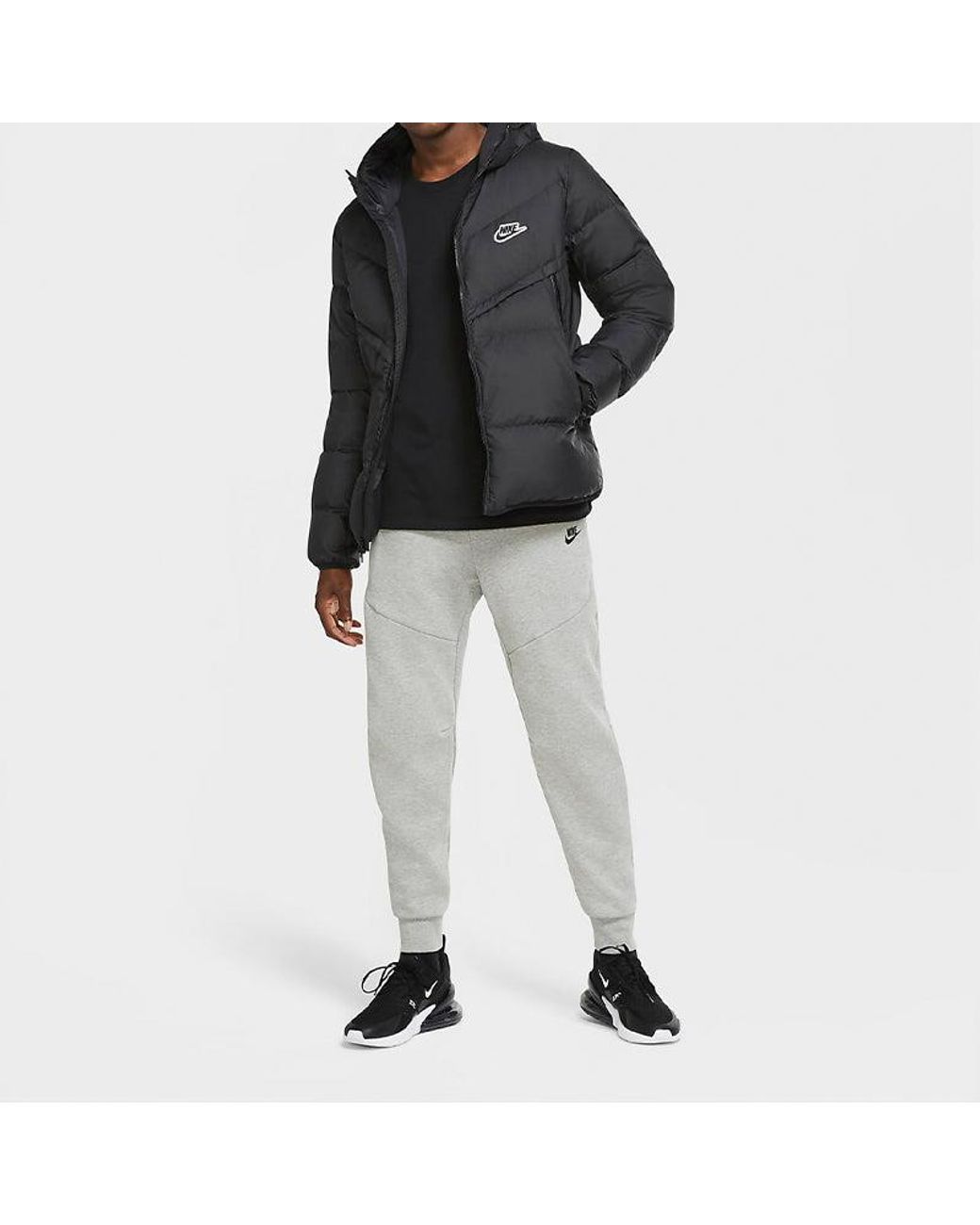 down fill windrunner in black & white