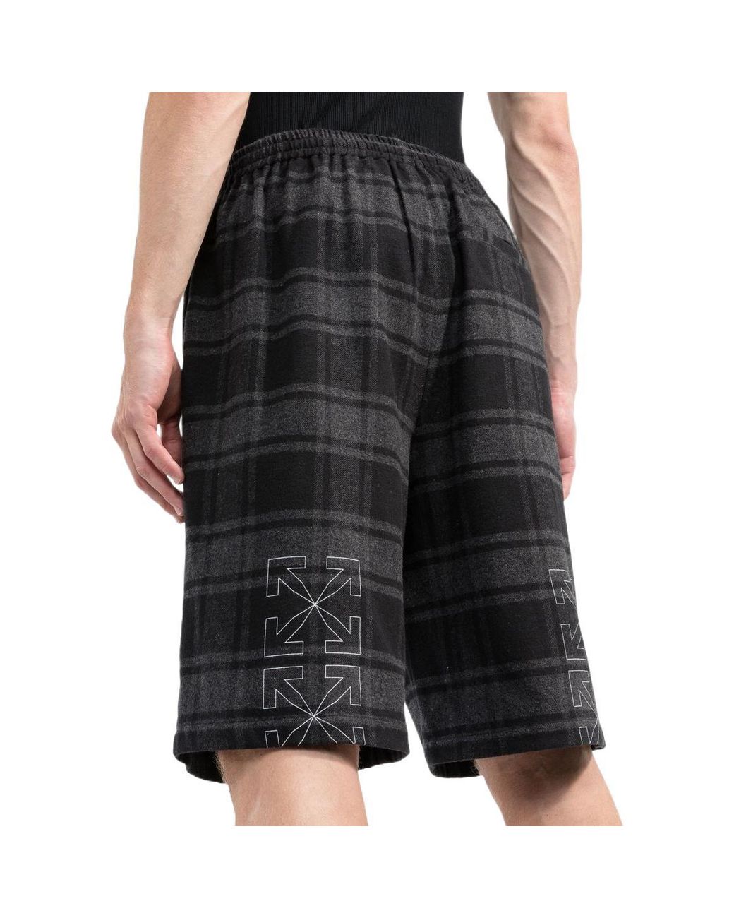 Off-White c/o Virgil Abloh Black Check-Print Shorts for men