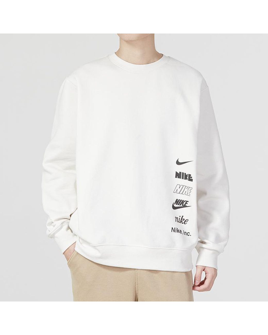 Nike White Multi-Label Logo Sweaters for men