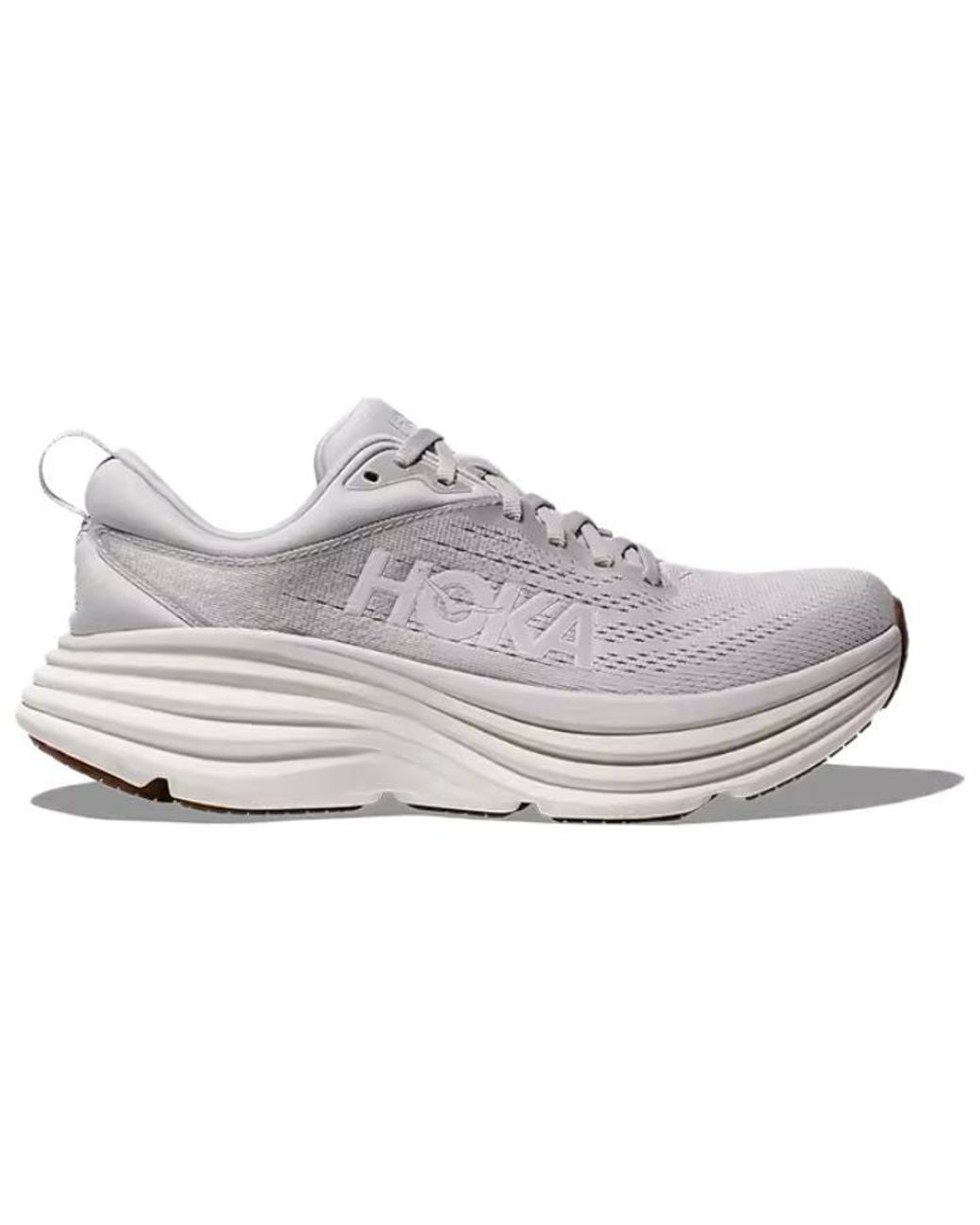 Hoka One One White Bondi 8 'Lunar Rock' for men