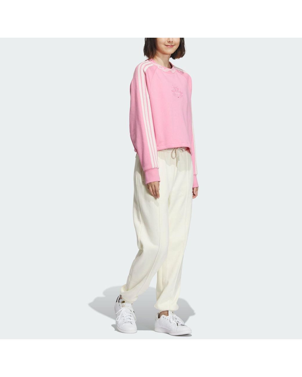 Adidas Pink (Wmns) Originals Crew Neck Sweatshirt Asia Sizing