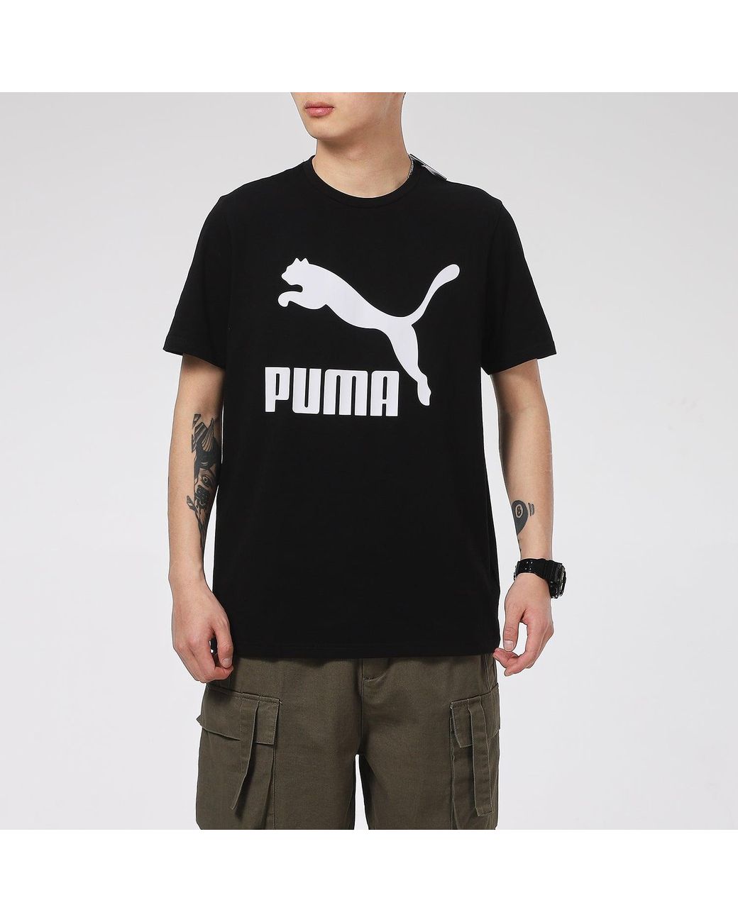 PUMA Black Classics Logo T-Shirt for men