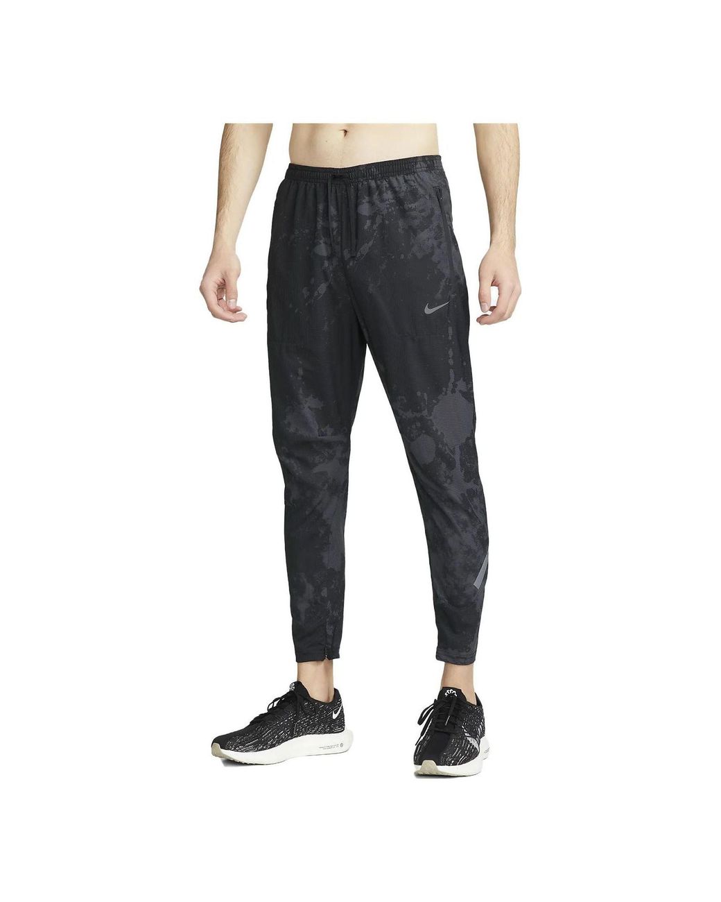 Nike Black Reflective Quick-Drying Running Training Breathable Sports Cuff Pants for men