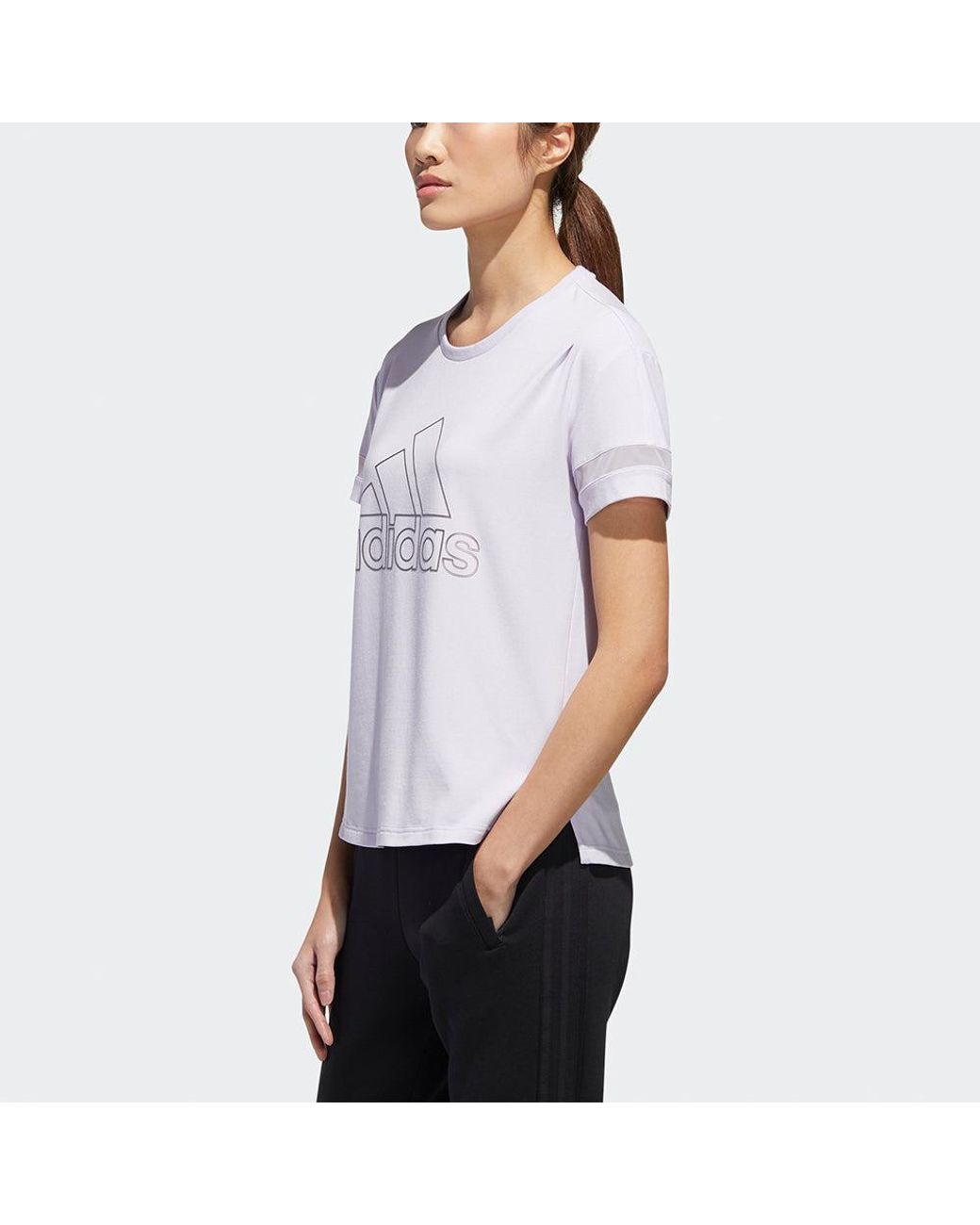 Adidas Purple (Wmns) Style Gfx T Bos Logo Printing Sports Short Sleeve T-Shirt