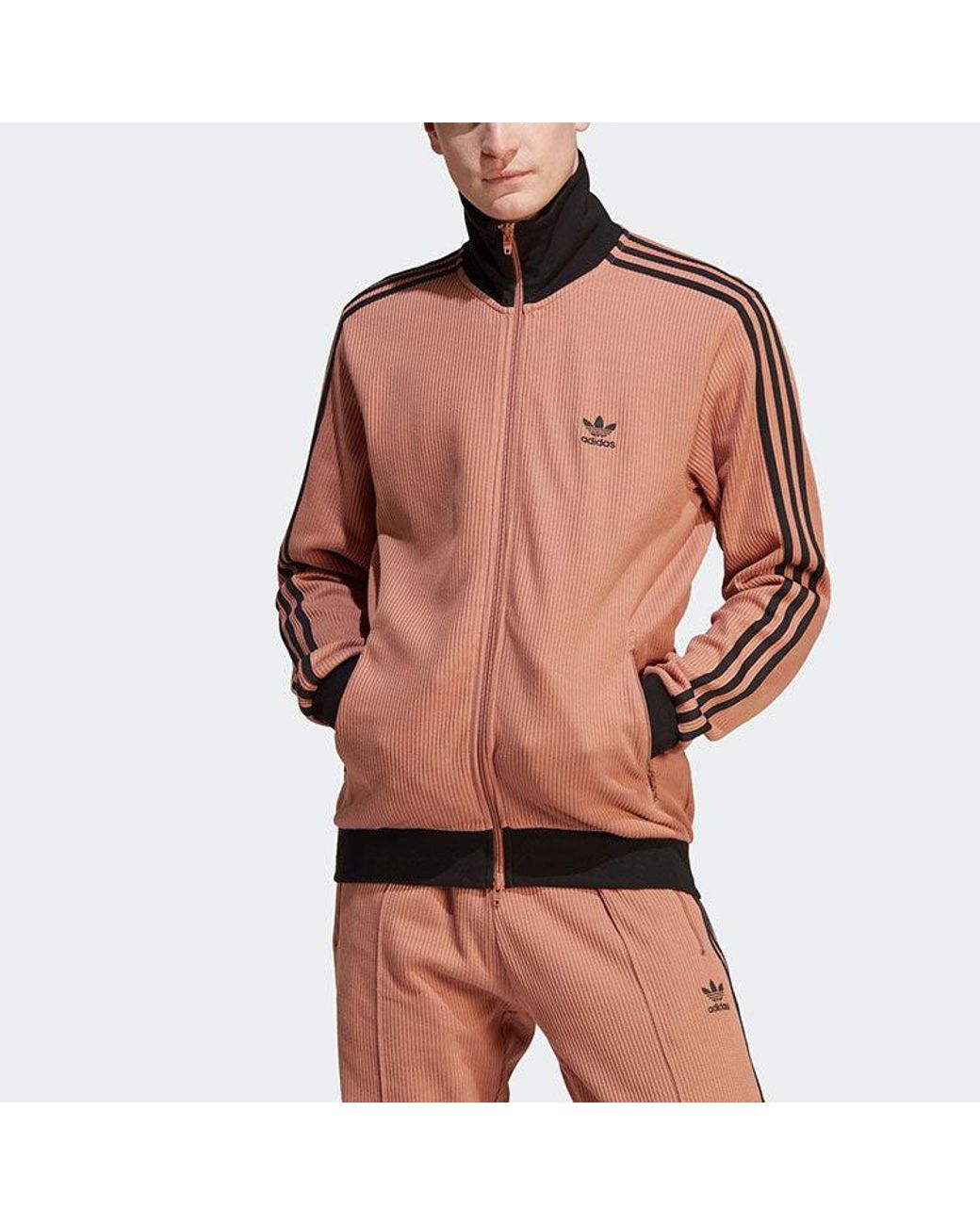 Adidas Pink Originals Adicolor Classics Waffle Beckenbauer Track Jacket 'Clay Strata' for men