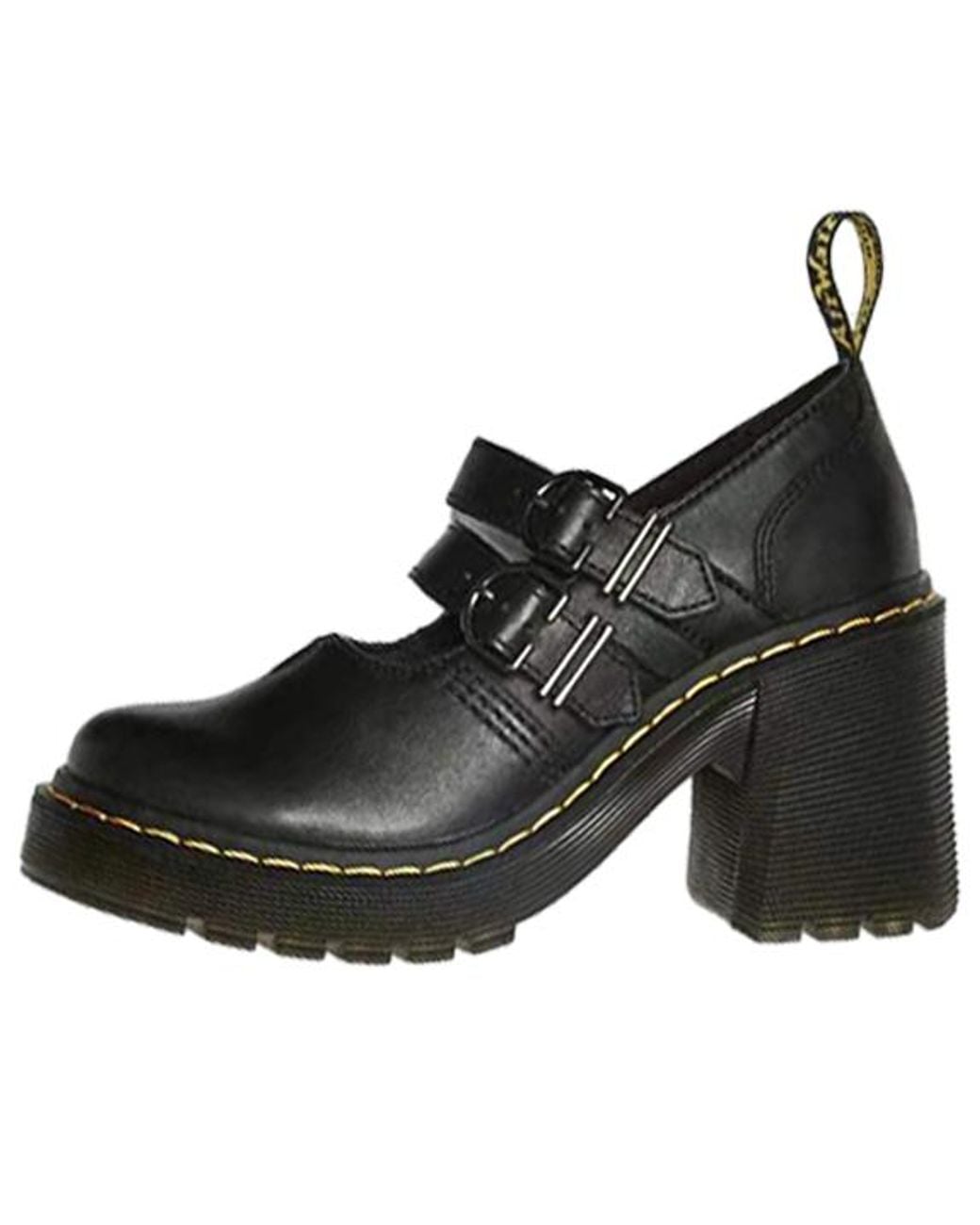 Dr. Martens Black (Wmns) Eviee Sendal Leather Heeled Shoes