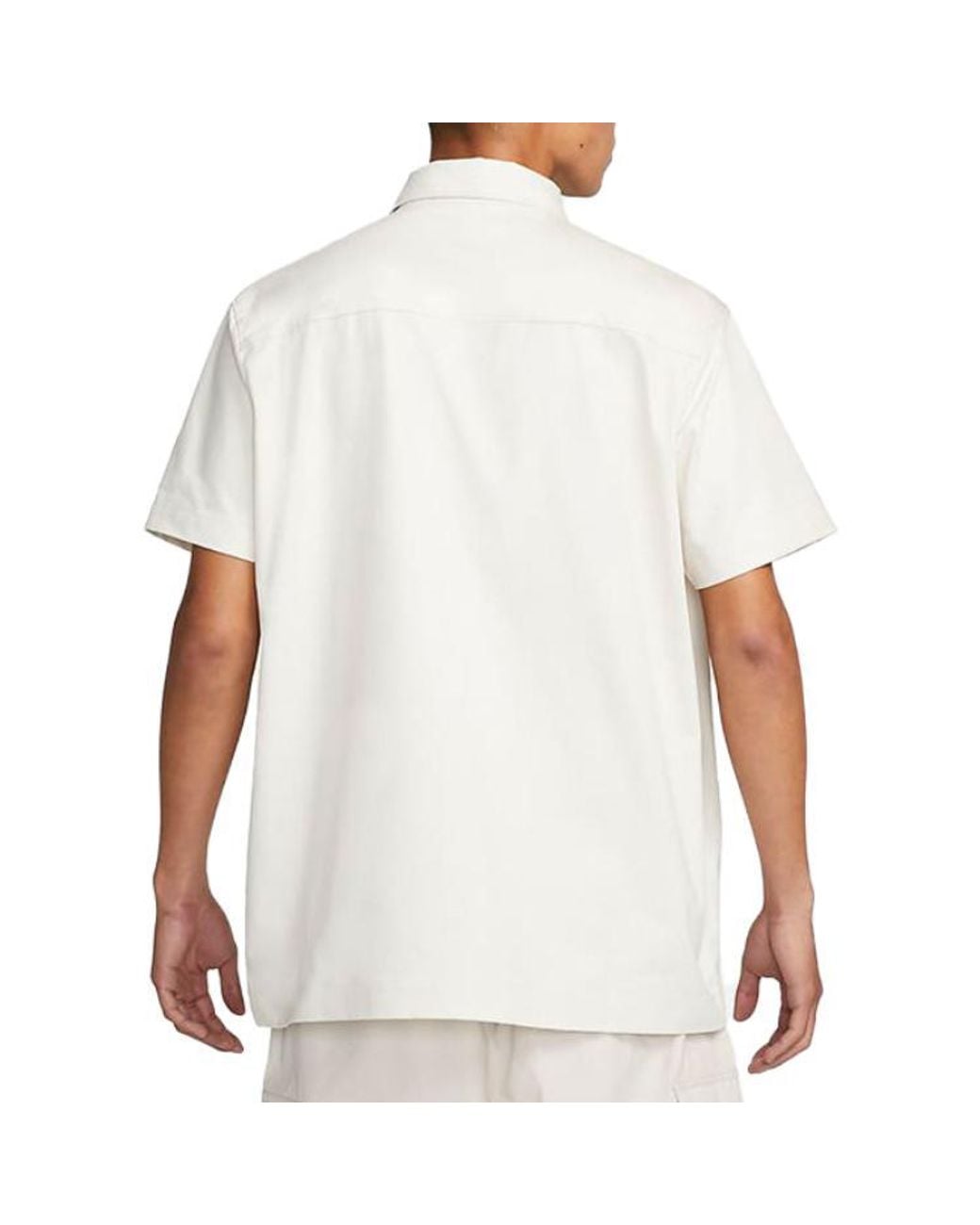 Nike White Life Woven Military Short-sleeve Button-down Shirt Cotton for men