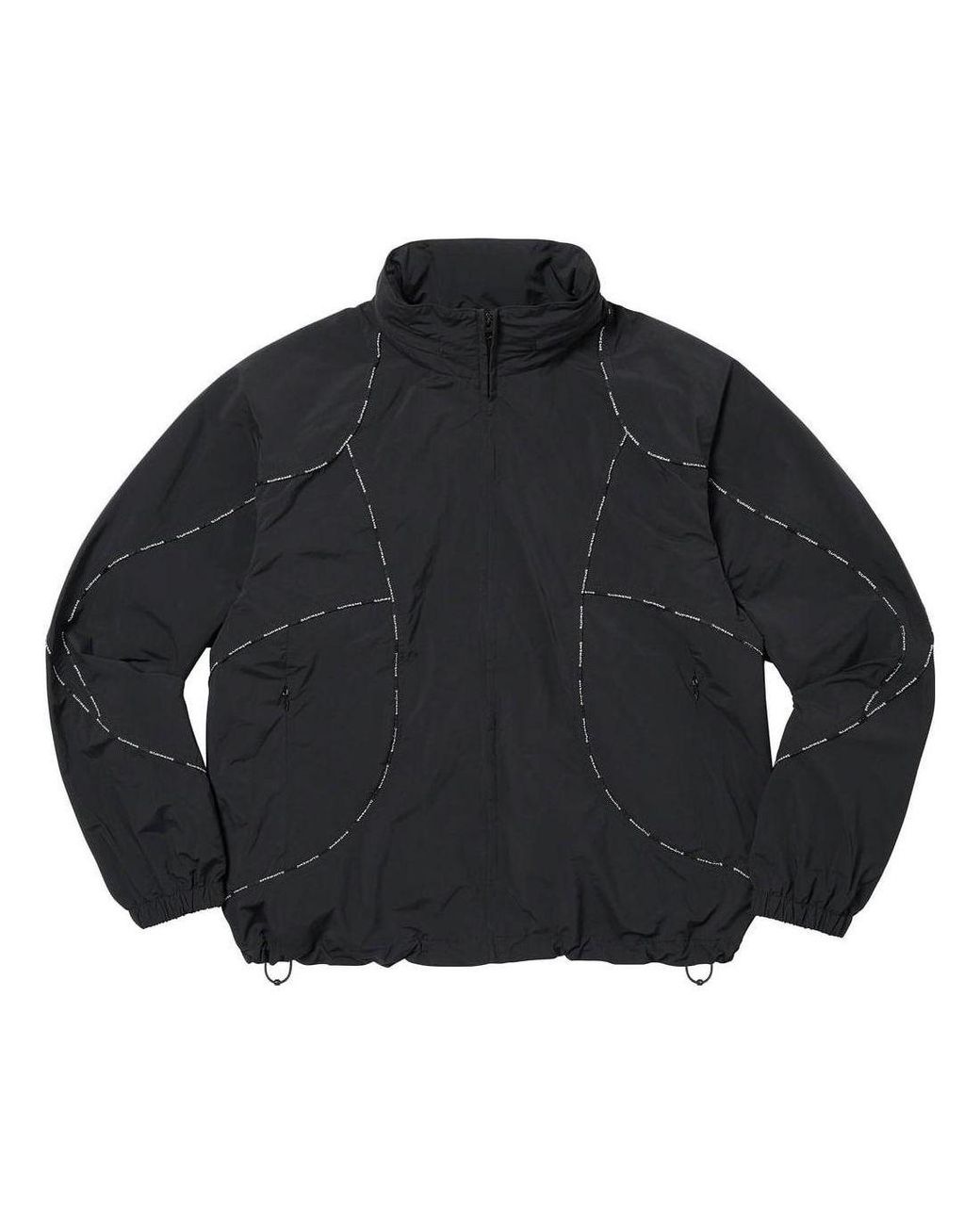 Supreme Logo Piping Hooded Track Jacket in Black for Men | Lyst UK