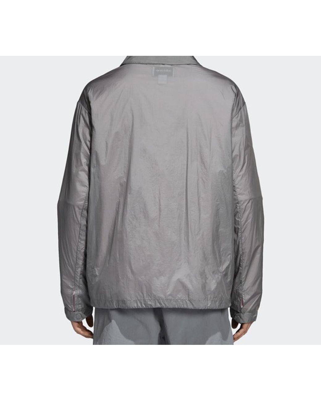 Adidas Gray Originals Nmd Webbing Logo Coach Jacket for men