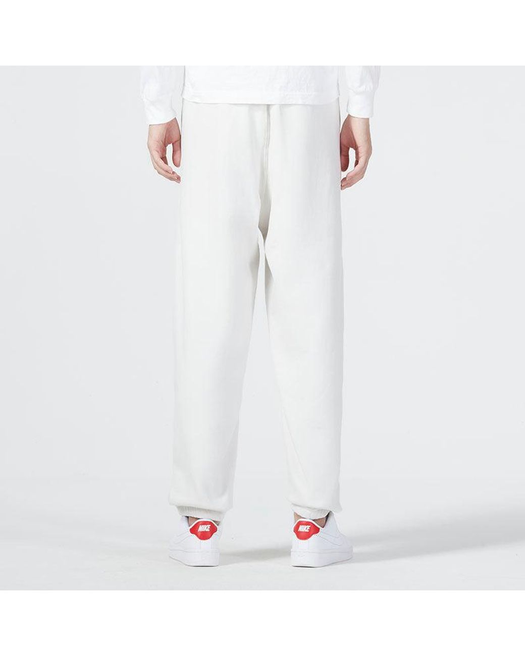 Nike White As Nk Solo Swsh Hw Bb Pant Logo for men