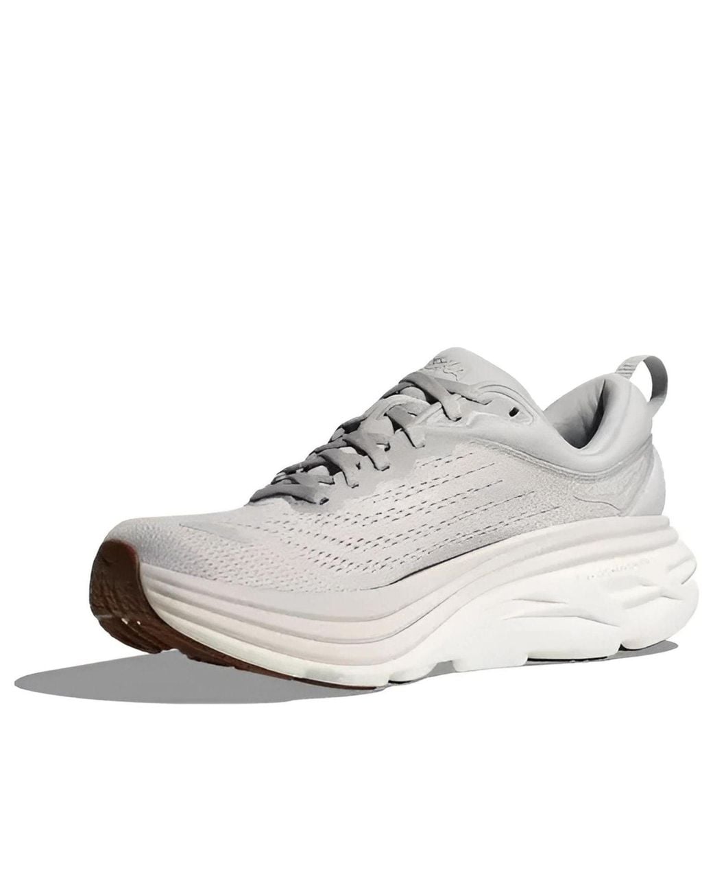 Hoka One One White Bondi 8 'Lunar Rock' for men