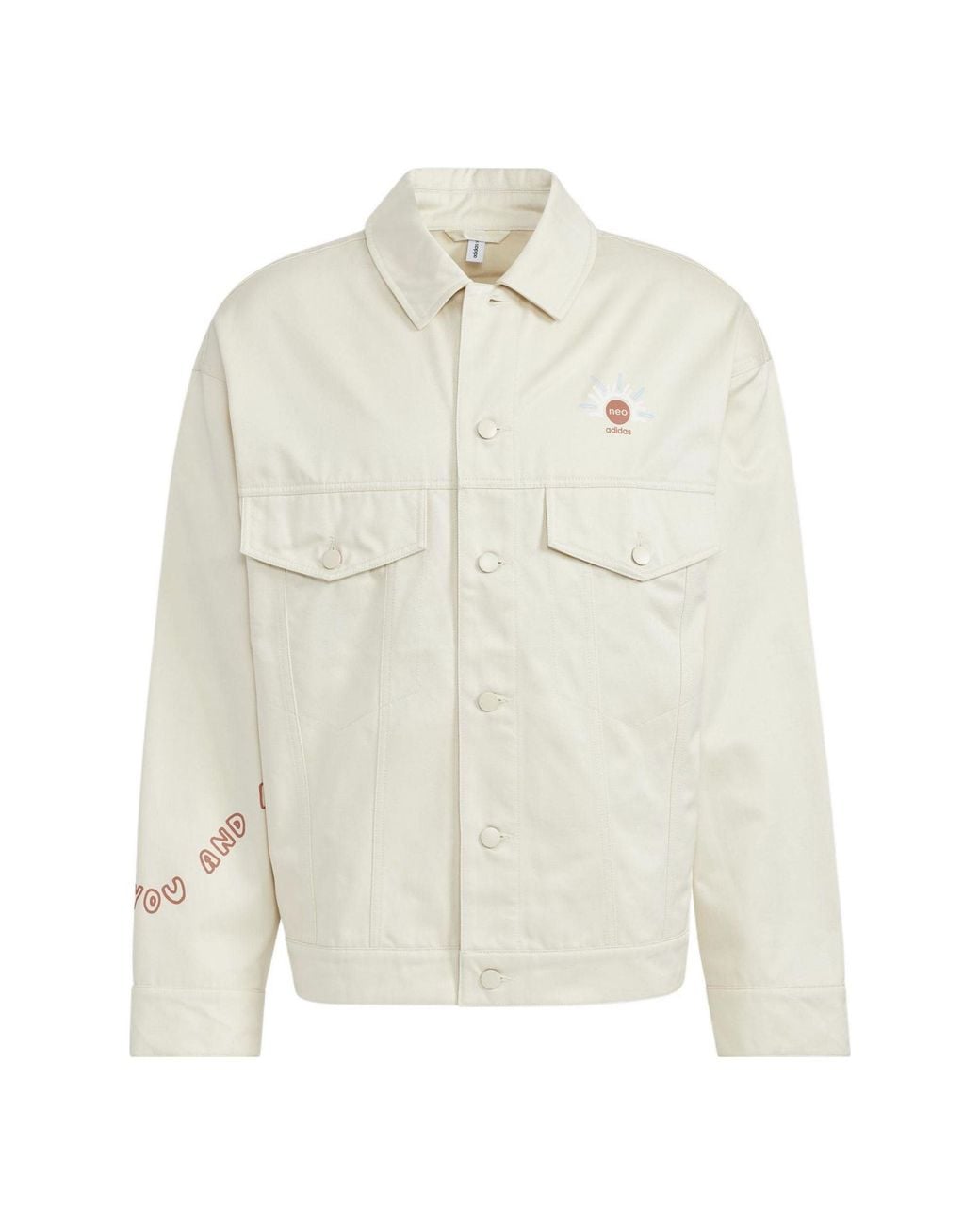 Adidas White Neo Alphabet Printing Sports Jacket Couple Style for men