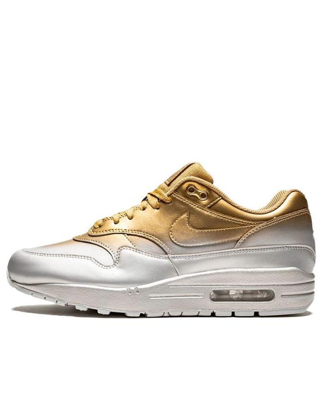 Nike Air Max 1 Lx 'metallic Gold Platinum' in White | Lyst