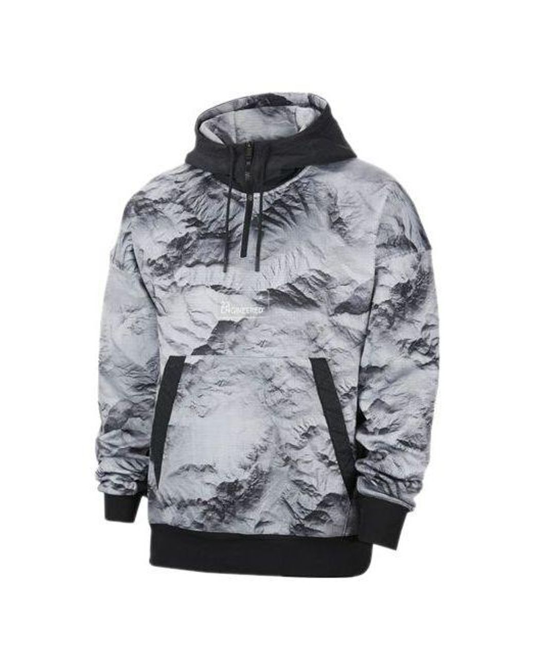 Nike Gray Alphabet Printing Half Zipper Colorblock Casual for men