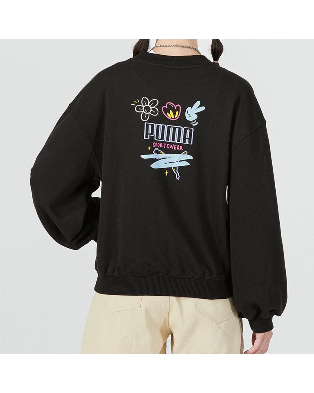 PUMA Black (Wmns) Graphic Sweatshirt