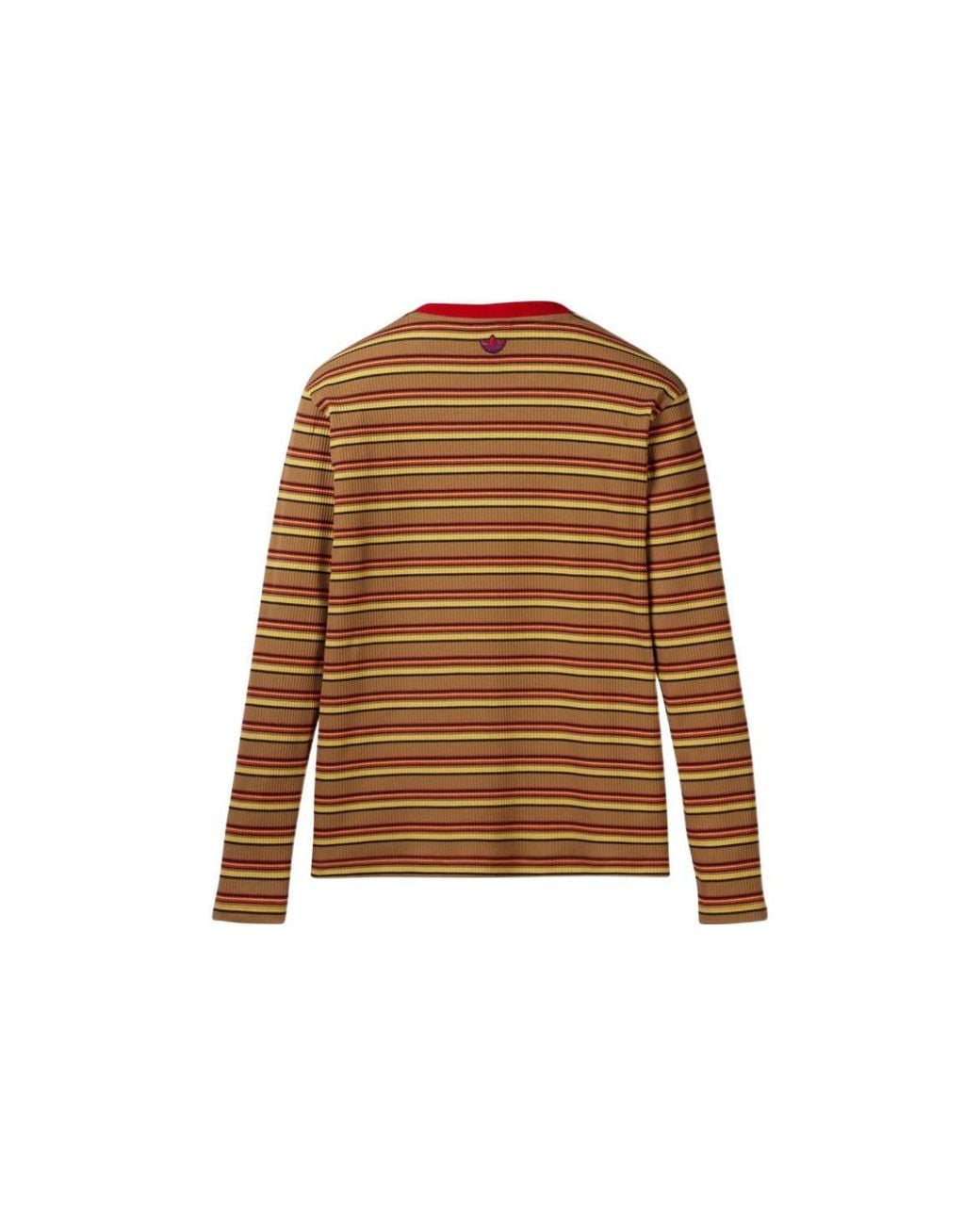 Adidas Brown X Wales Bonner Stripe Long Sleeves T-Shirt for men