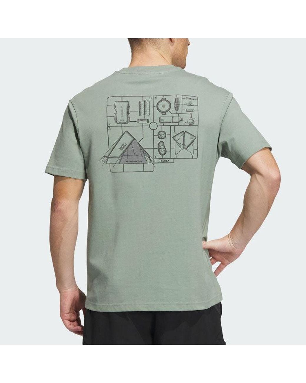 Adidas Green Campyx Short Sleeve Graphic T-Shirt for men
