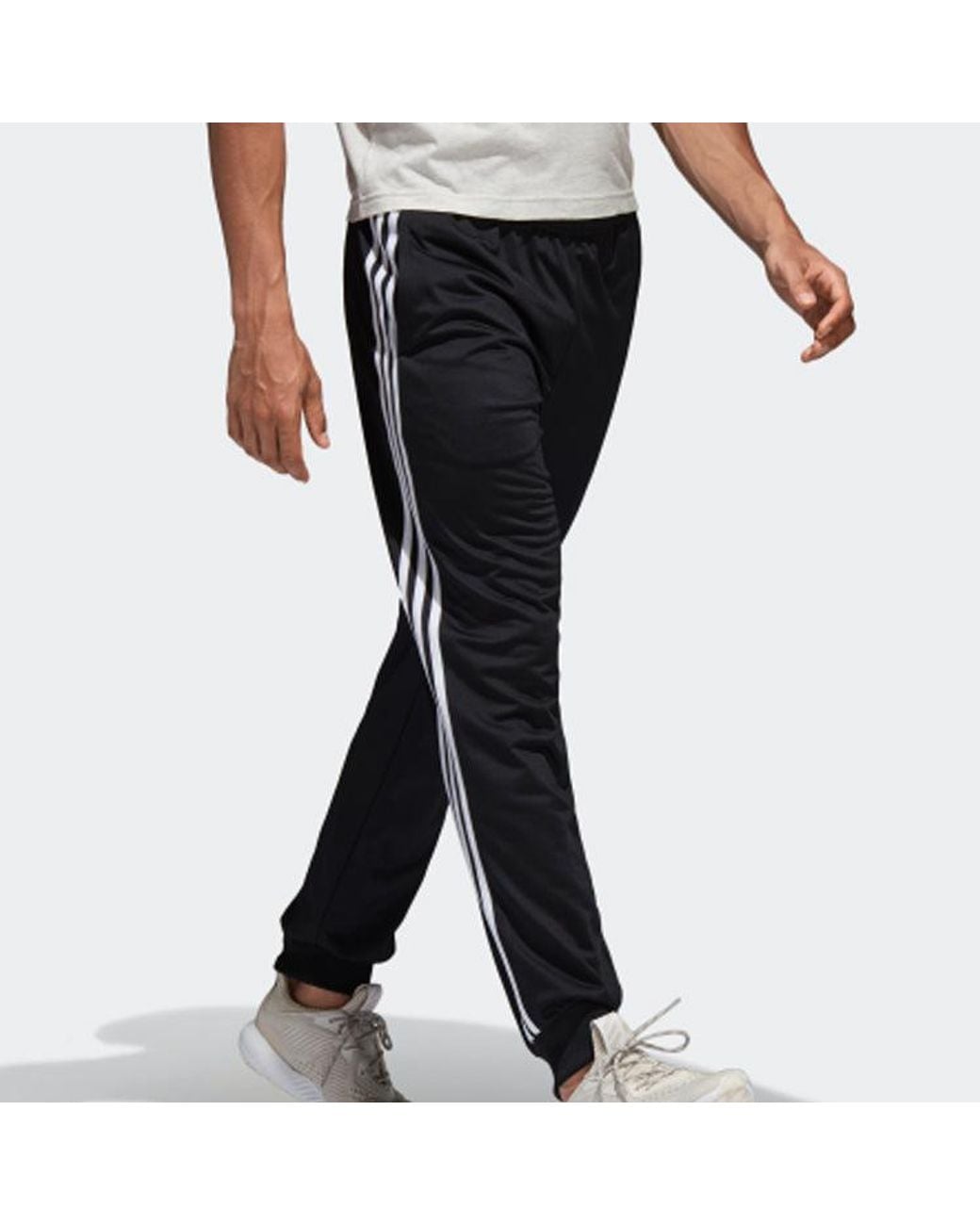 Adidas Black Sports Side Stripes Stylish Knit Long Pants for men