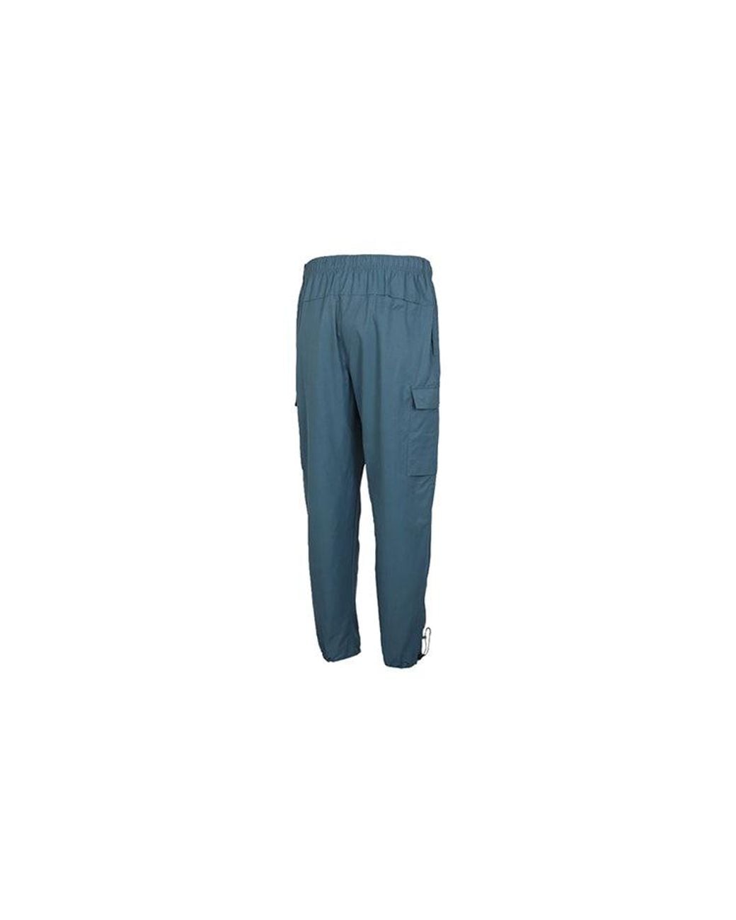 Nike Blue Sportswear Logo Small Label Embroidered Woven Cargo Long Pants for men