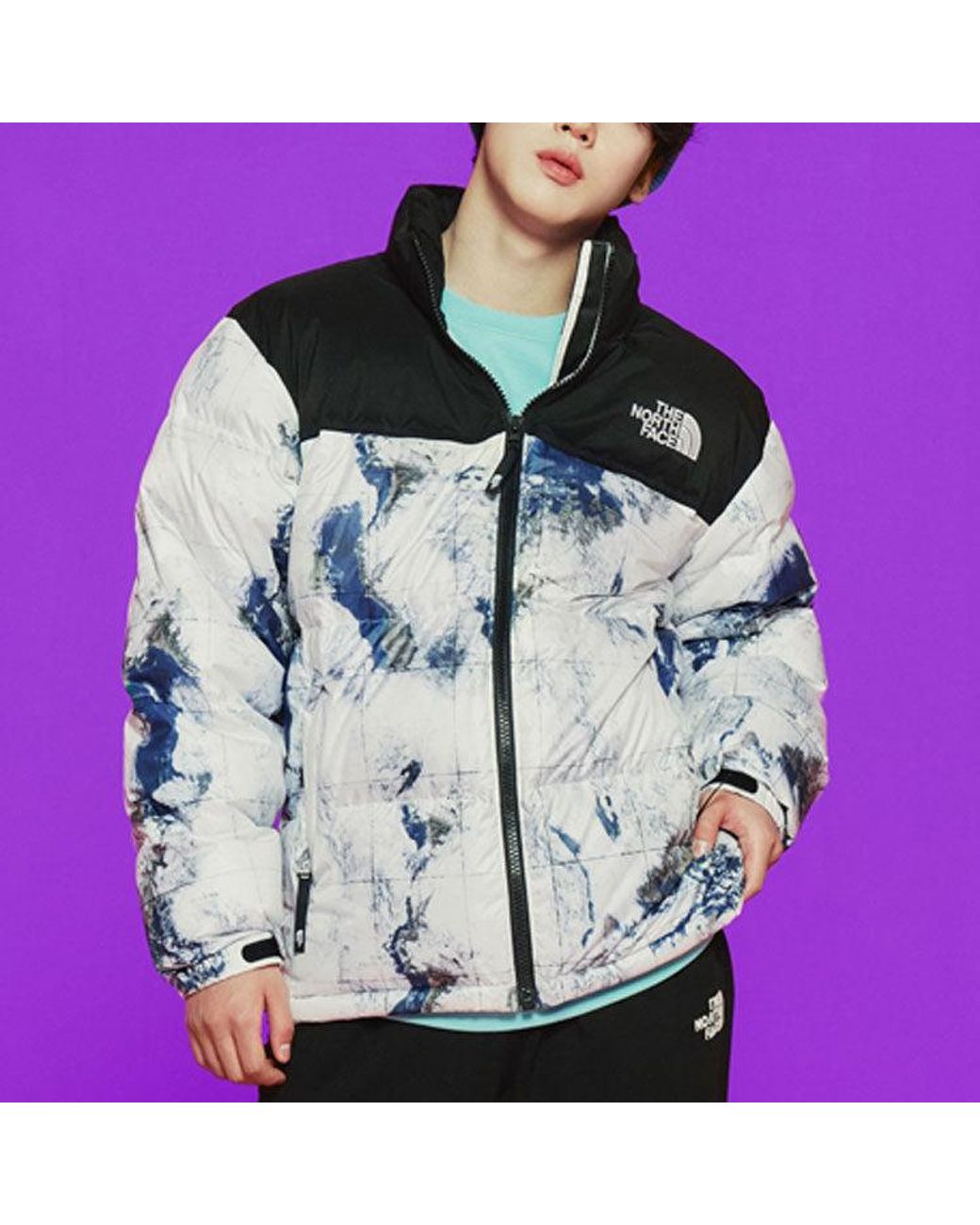 The North Face Blue Fw22 Logo Winter Jacket for men