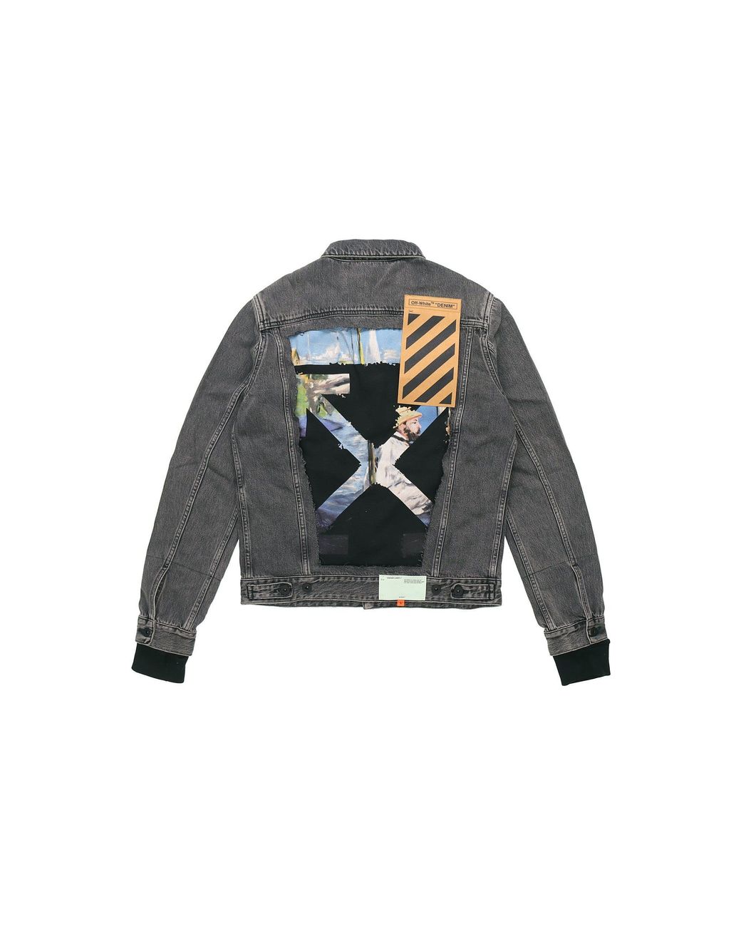 Off-White c/o Virgil Abloh Gray Denim Distressed Jacket for men