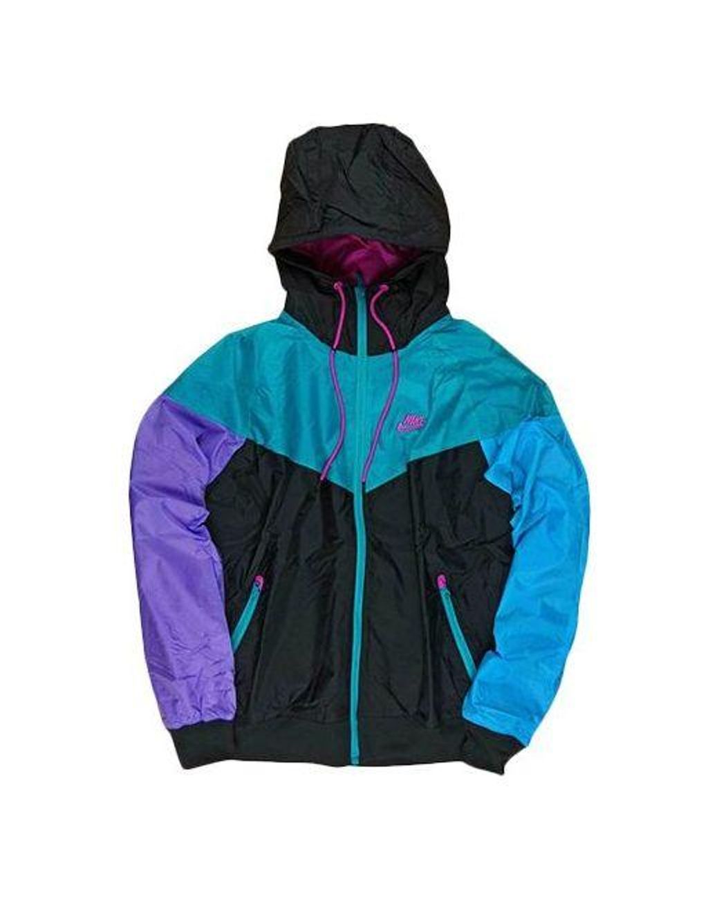 nike windbreaker blue and pink
