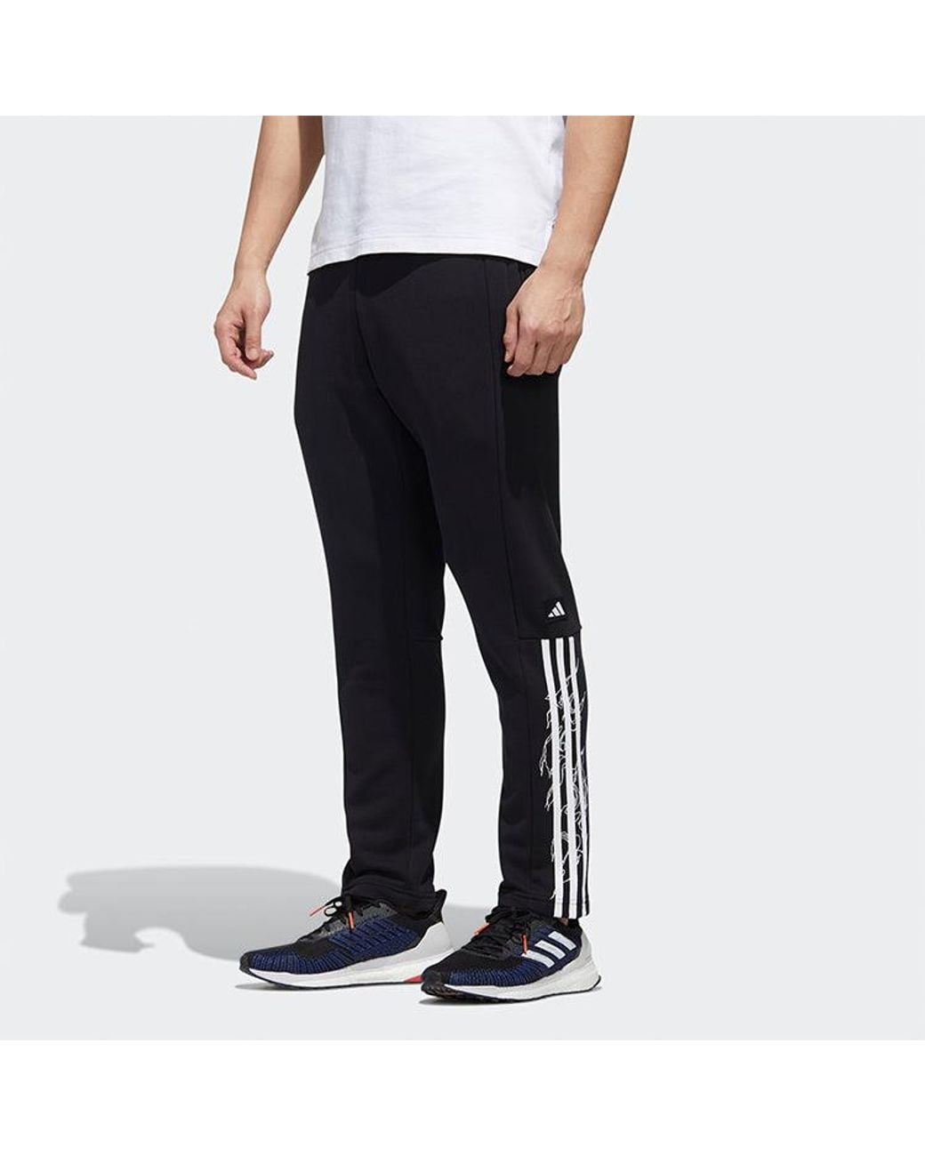 Adidas Black Ub Pnt Wv Deco Logo Printing Training Running Casual Sports Pants for men