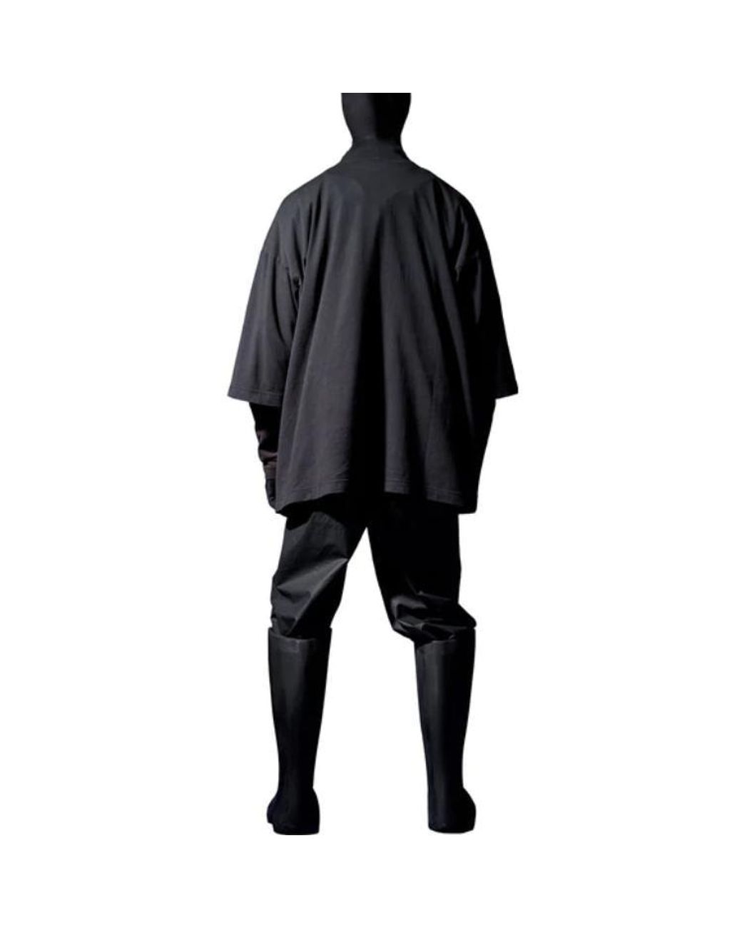 Yeezy Gap Black X Balenciaga Logo 3/4 Sleeve Tee for men