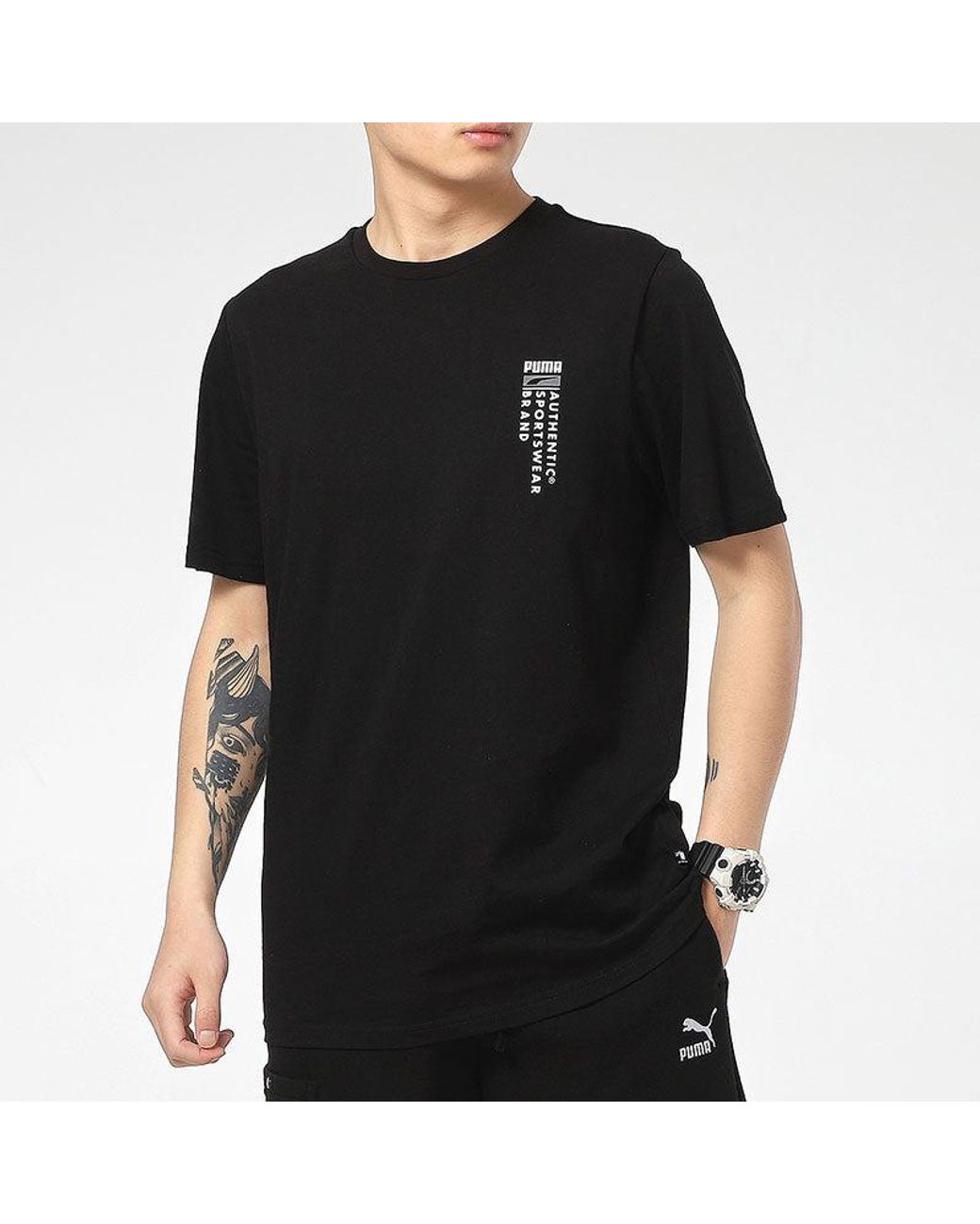 PUMA Black Casual Graphic T-Shirts for men