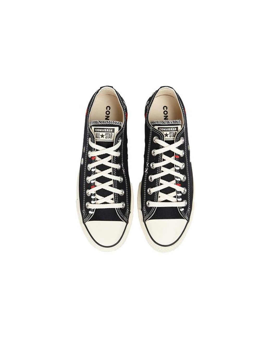 Converse Black (Wmns) Chuck Taylor All Star Lift Low 'Daisy Embroidery