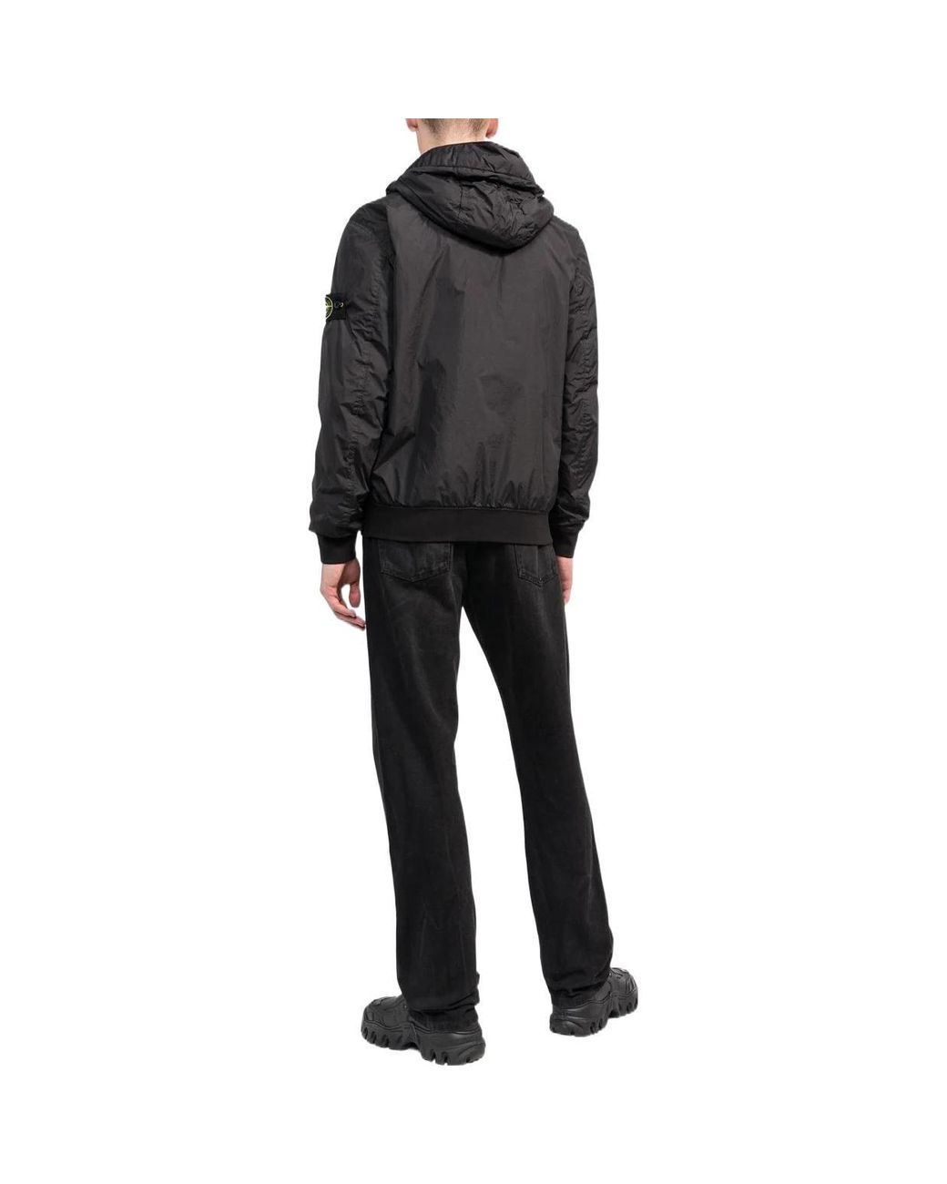 Stone Island Black Pocket Detail Crinkle Reps Jacket for men