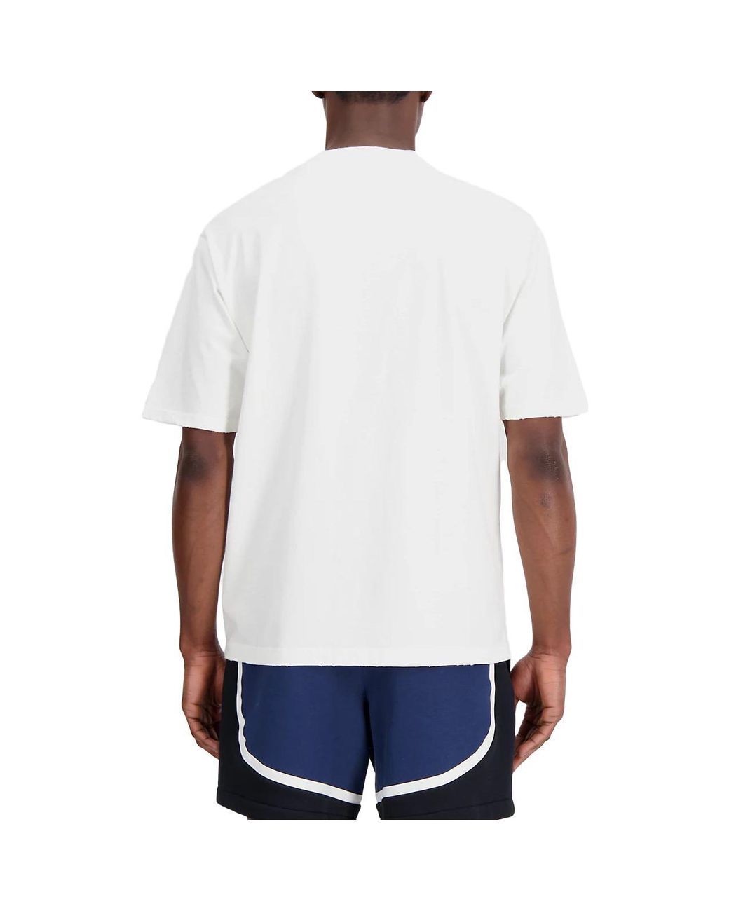 New Balance White Hoops Graphic T-Shirt for men