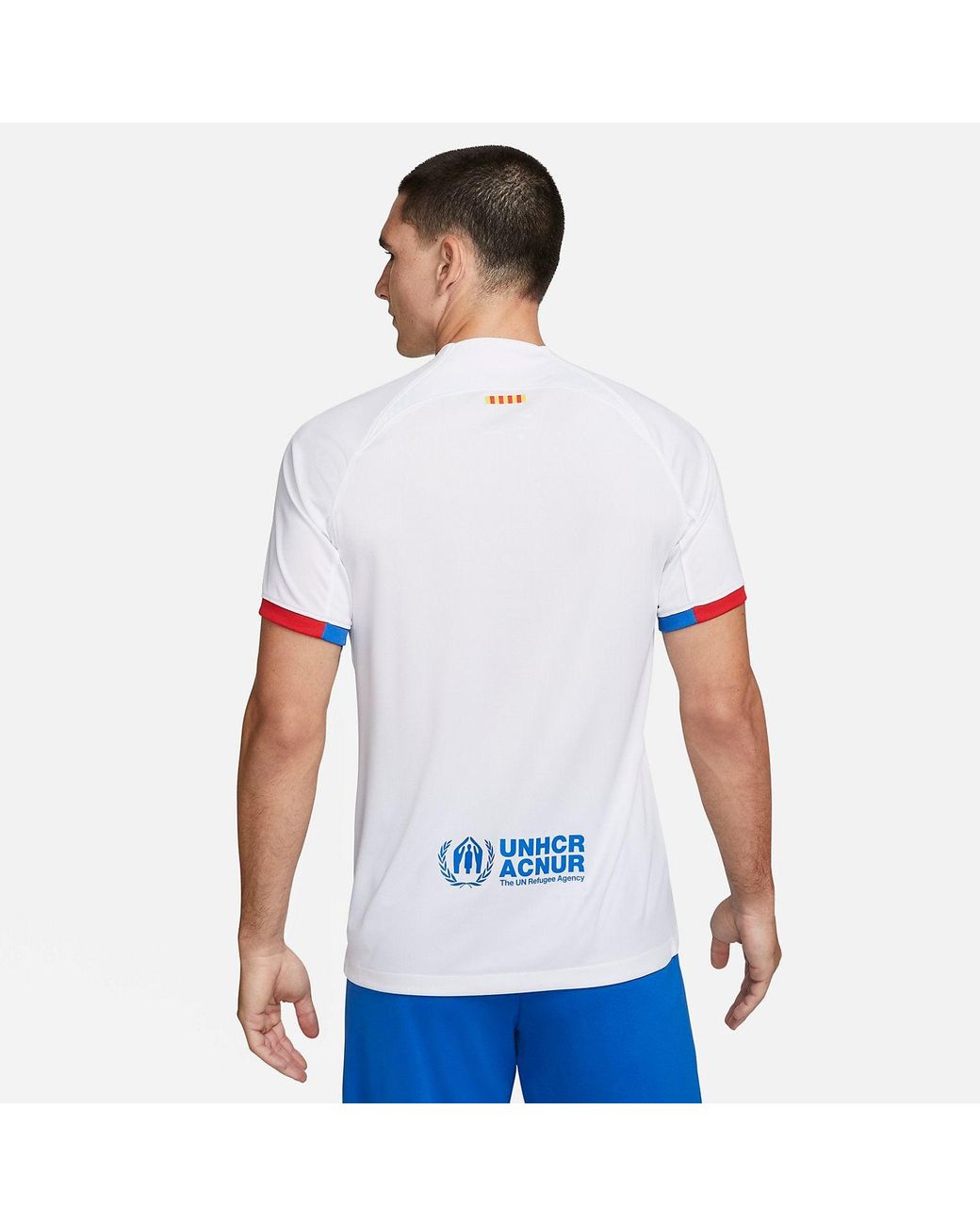 Nike White Fc Barcelona 2023/24 Stadium Jersey for men