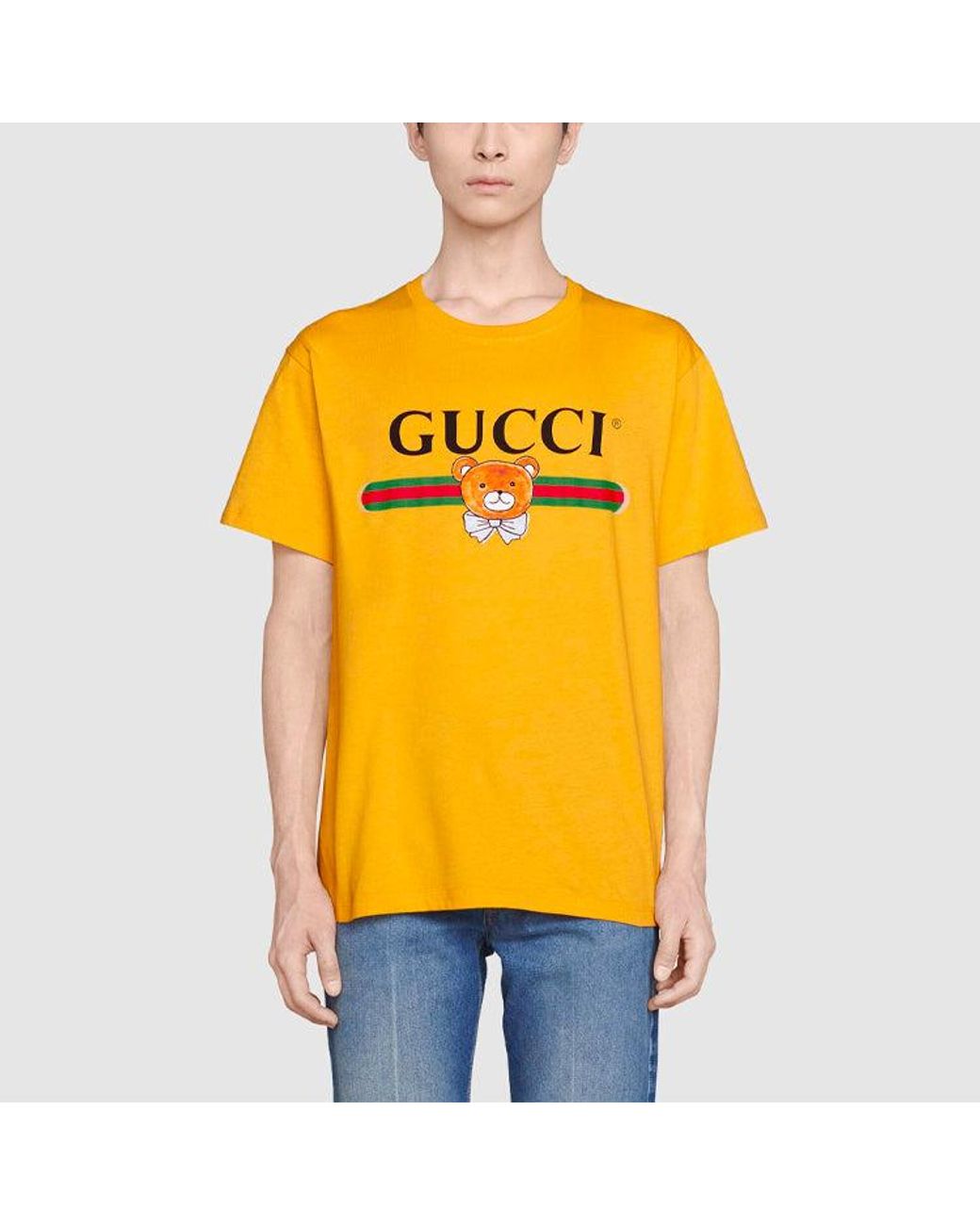 Gucci Yellow Kai X Crossover Ss21 Loose Round Neck Short Sleeve for men